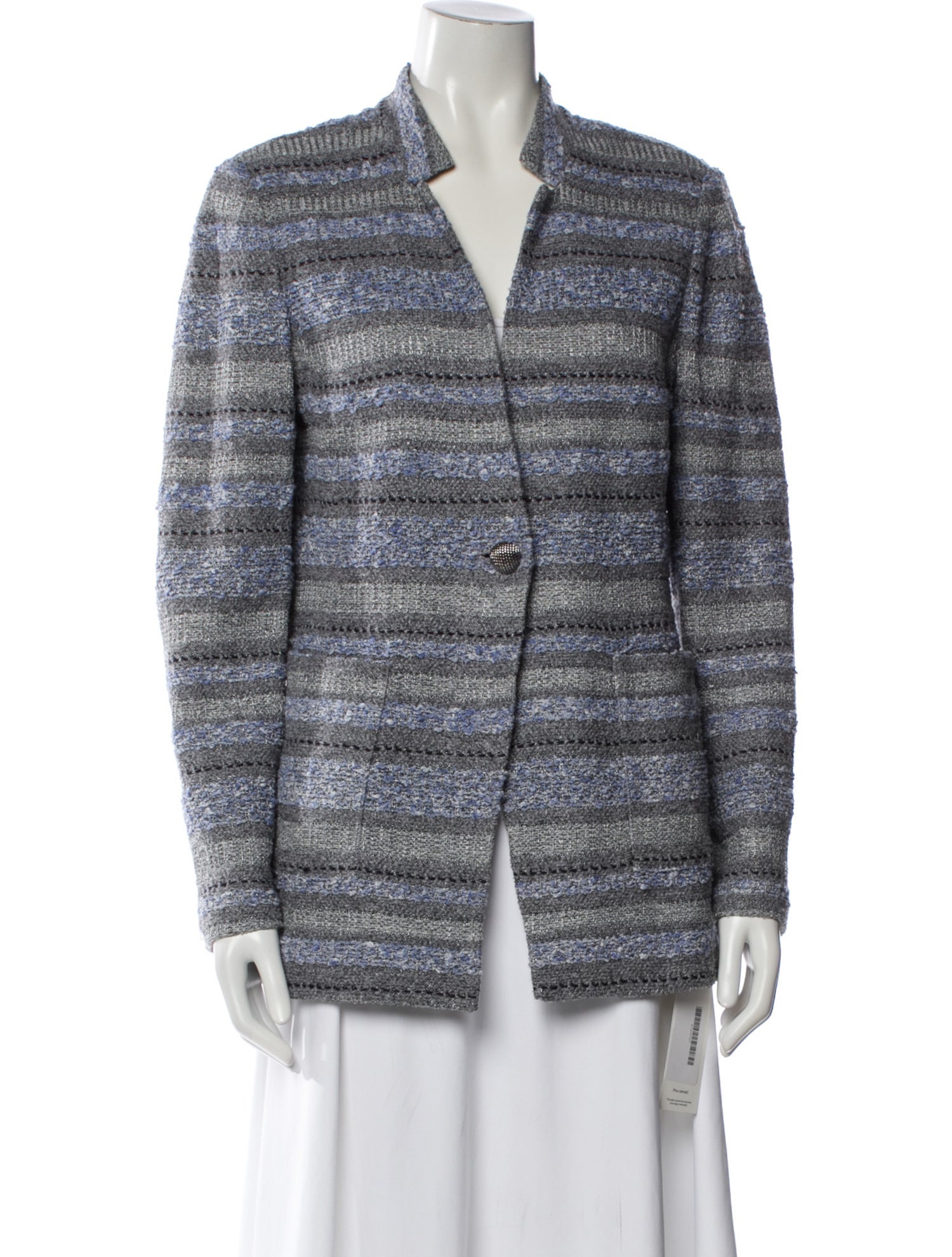 St. John Striped V-Neck Sweater