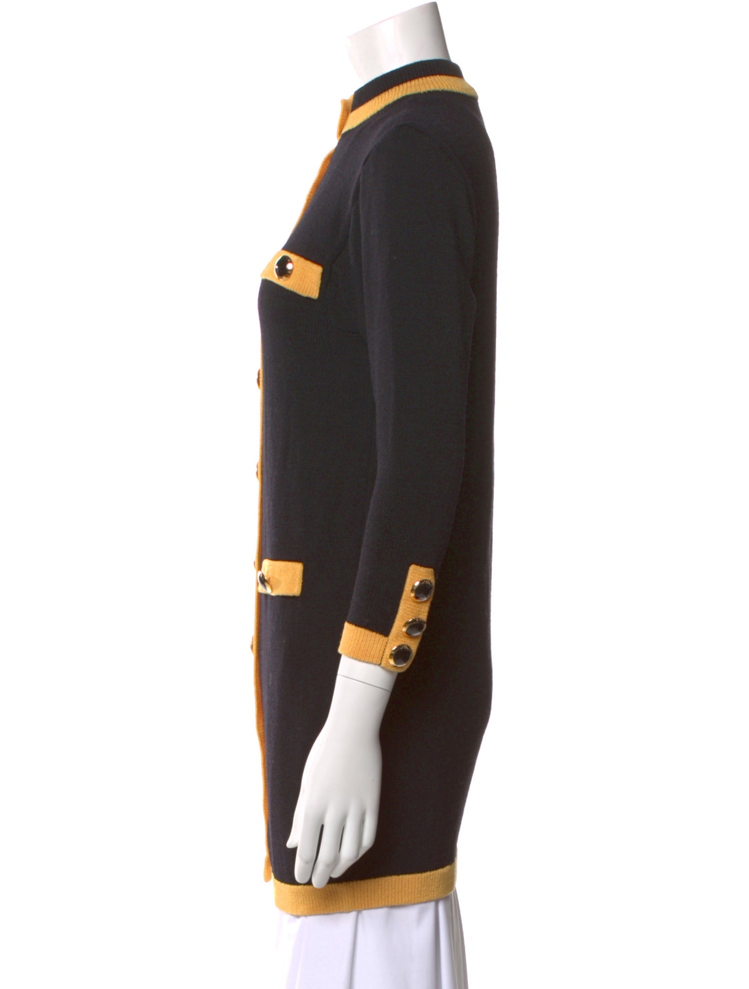 St. John Colorblock Pattern Mock Neck Sweater