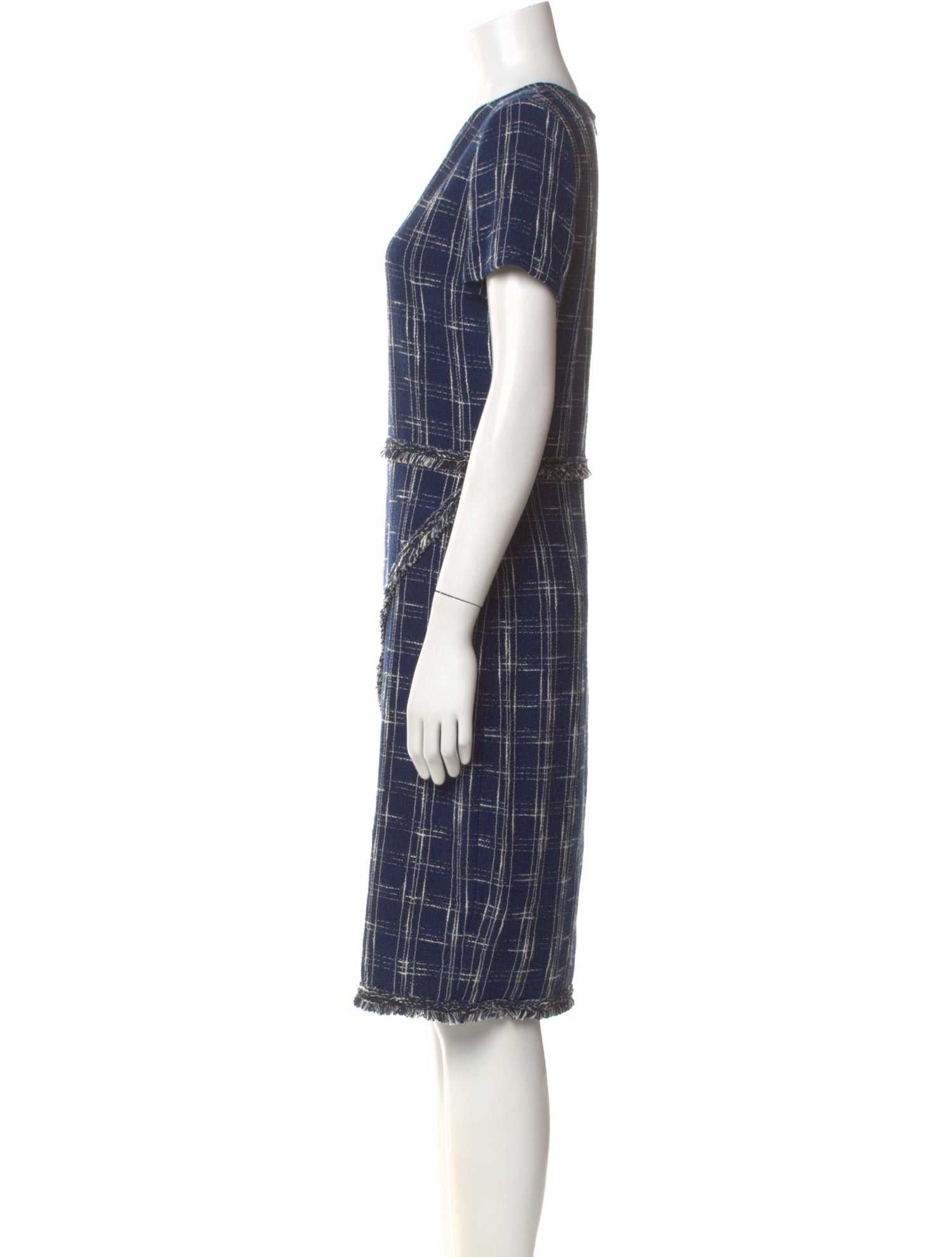 St. John Plaid Print Knee-Length Dress