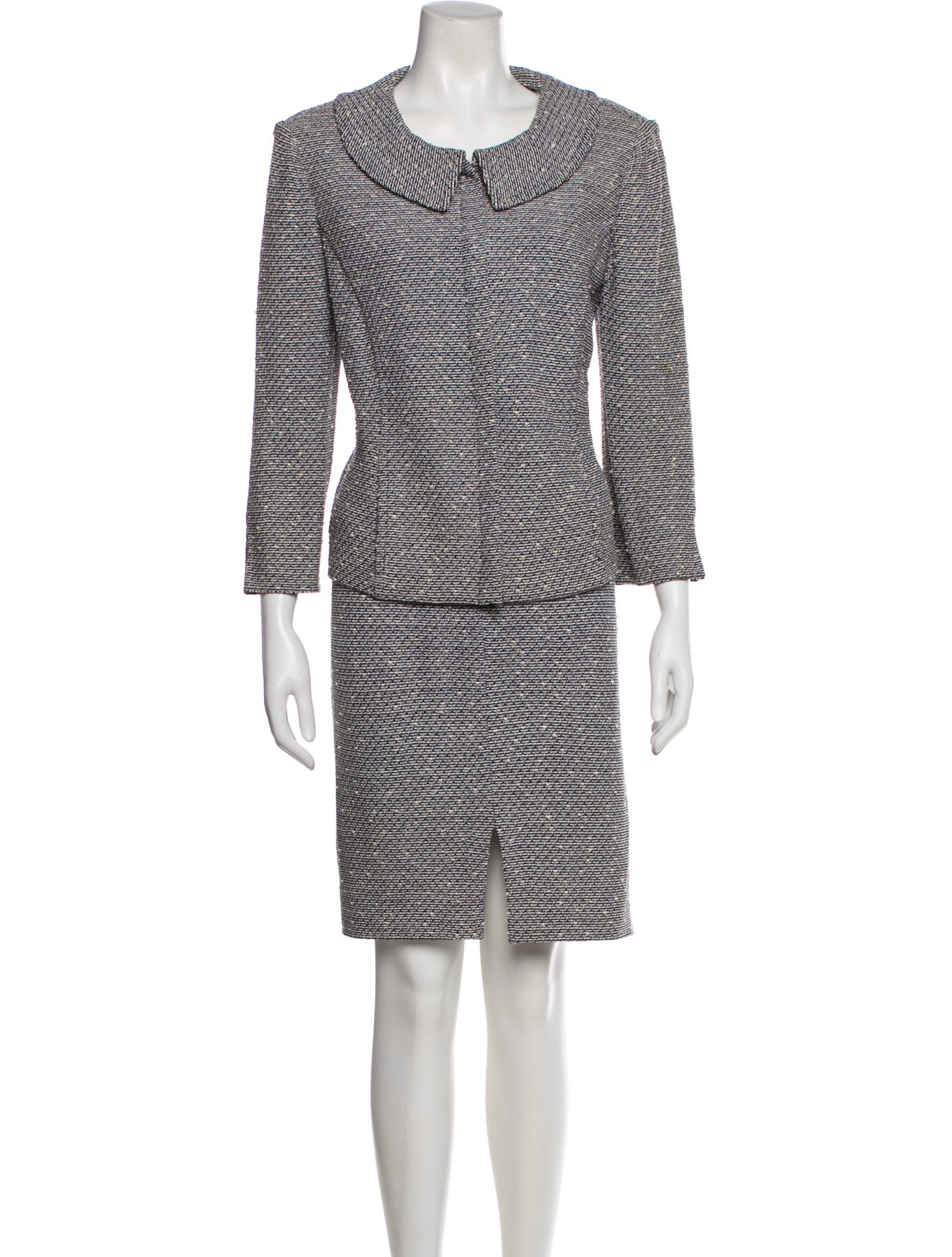St. John Collection Tweed Pattern Skirt Suit