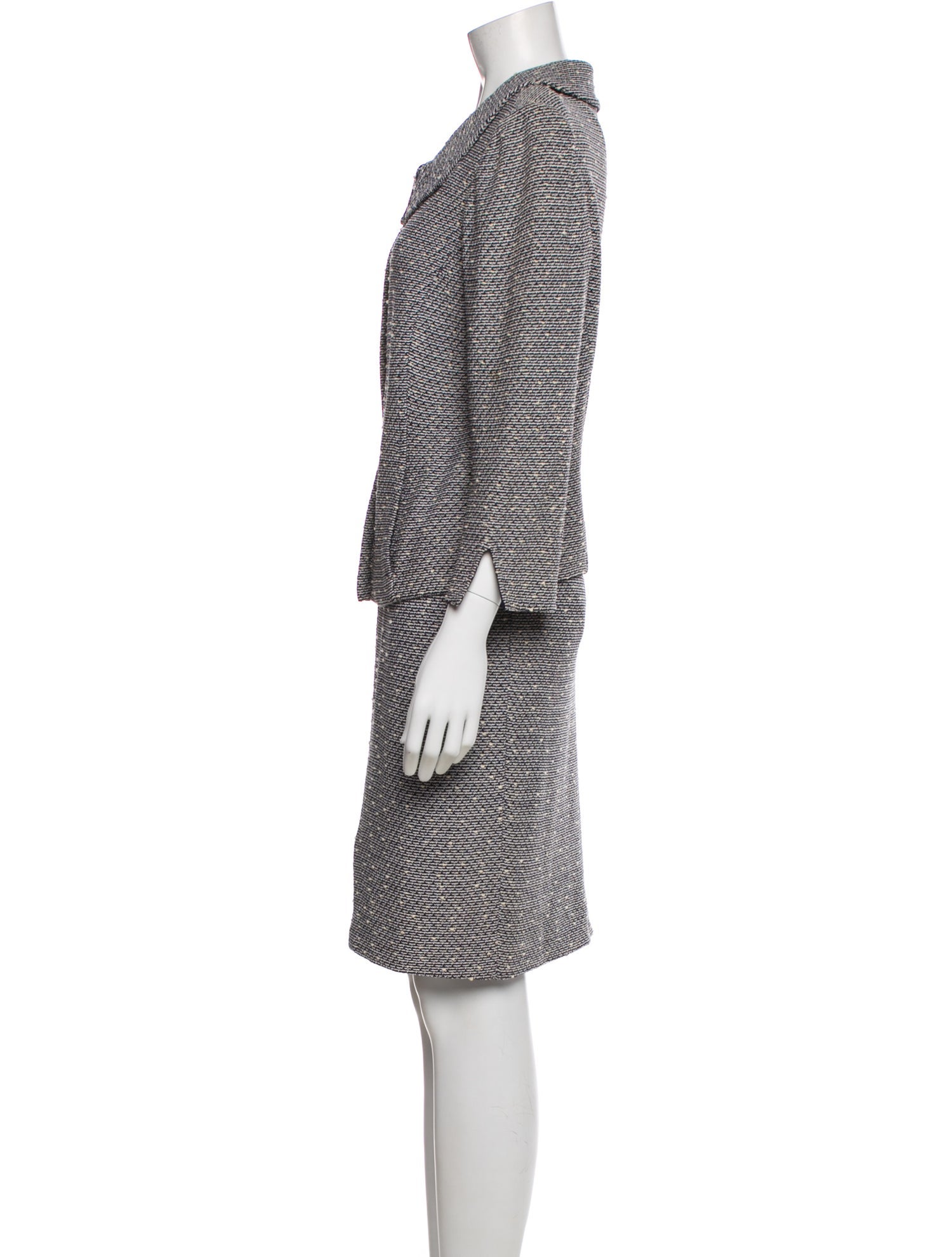 St. John Collection Tweed Pattern Skirt Suit