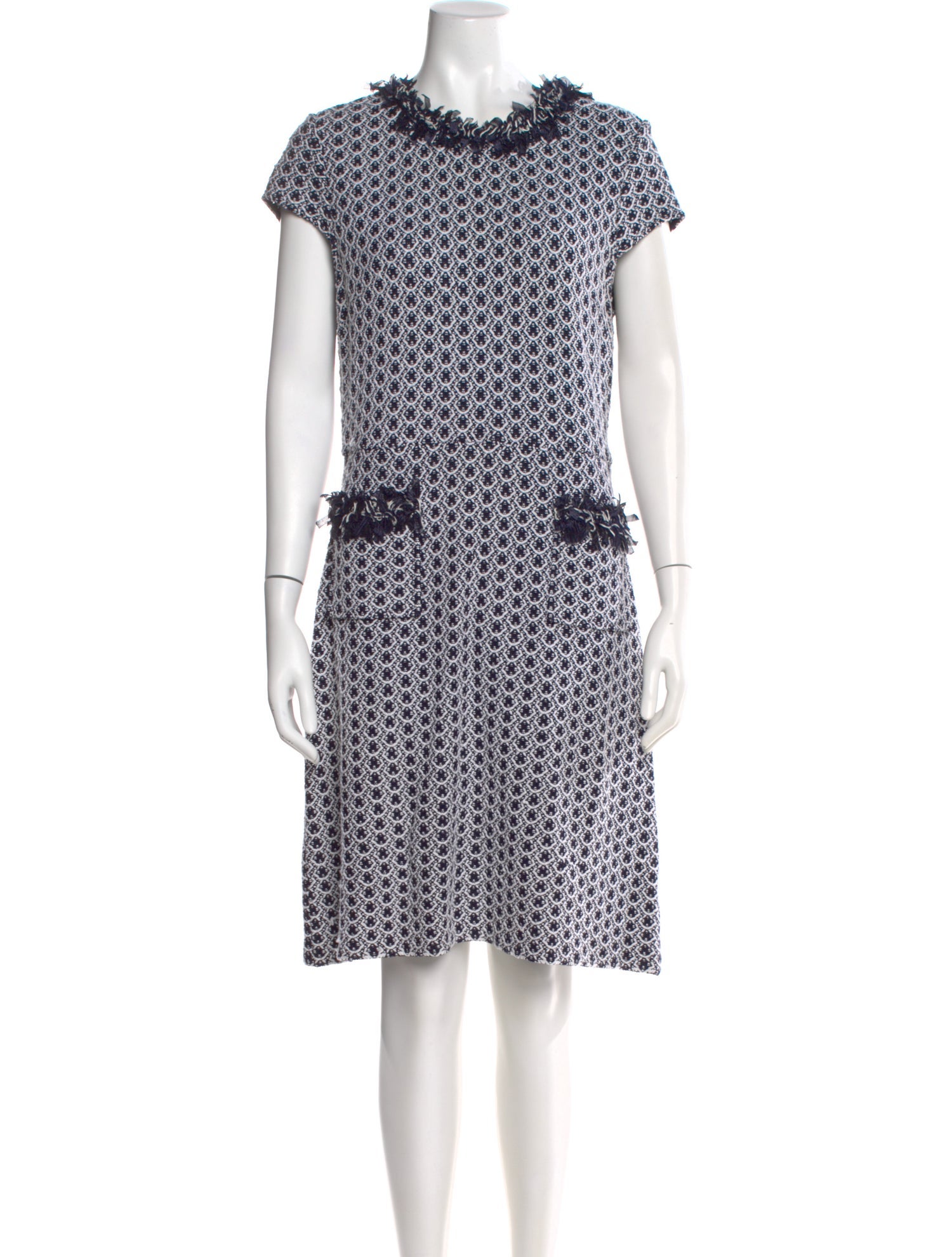 St. John Polka Dot Print Knee-Length Dress