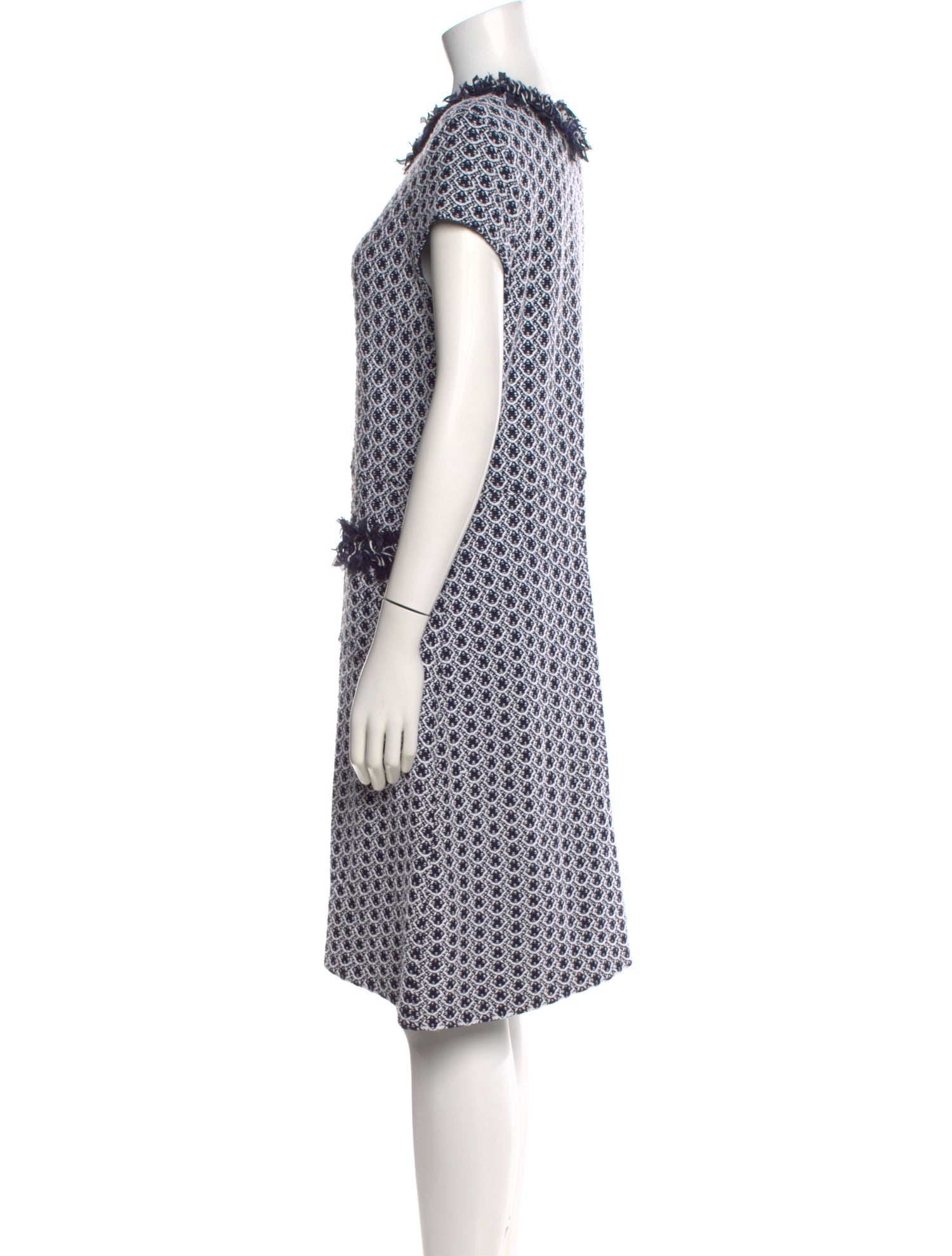 St. John Polka Dot Print Knee-Length Dress