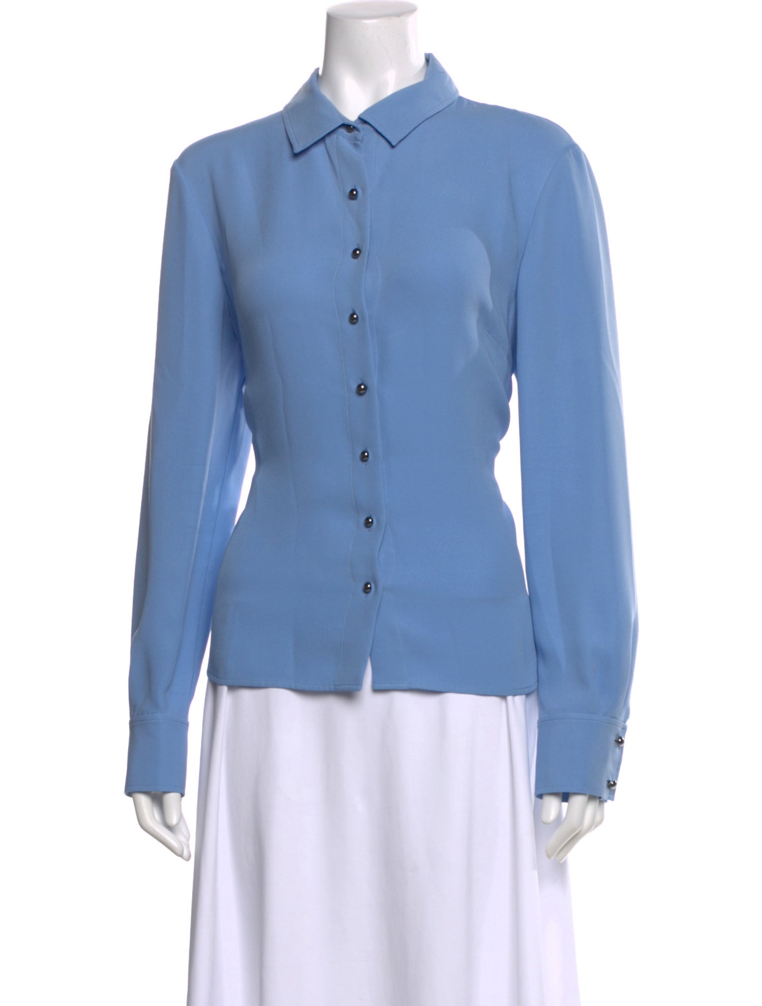 St. John Silk Long Sleeve Blouse