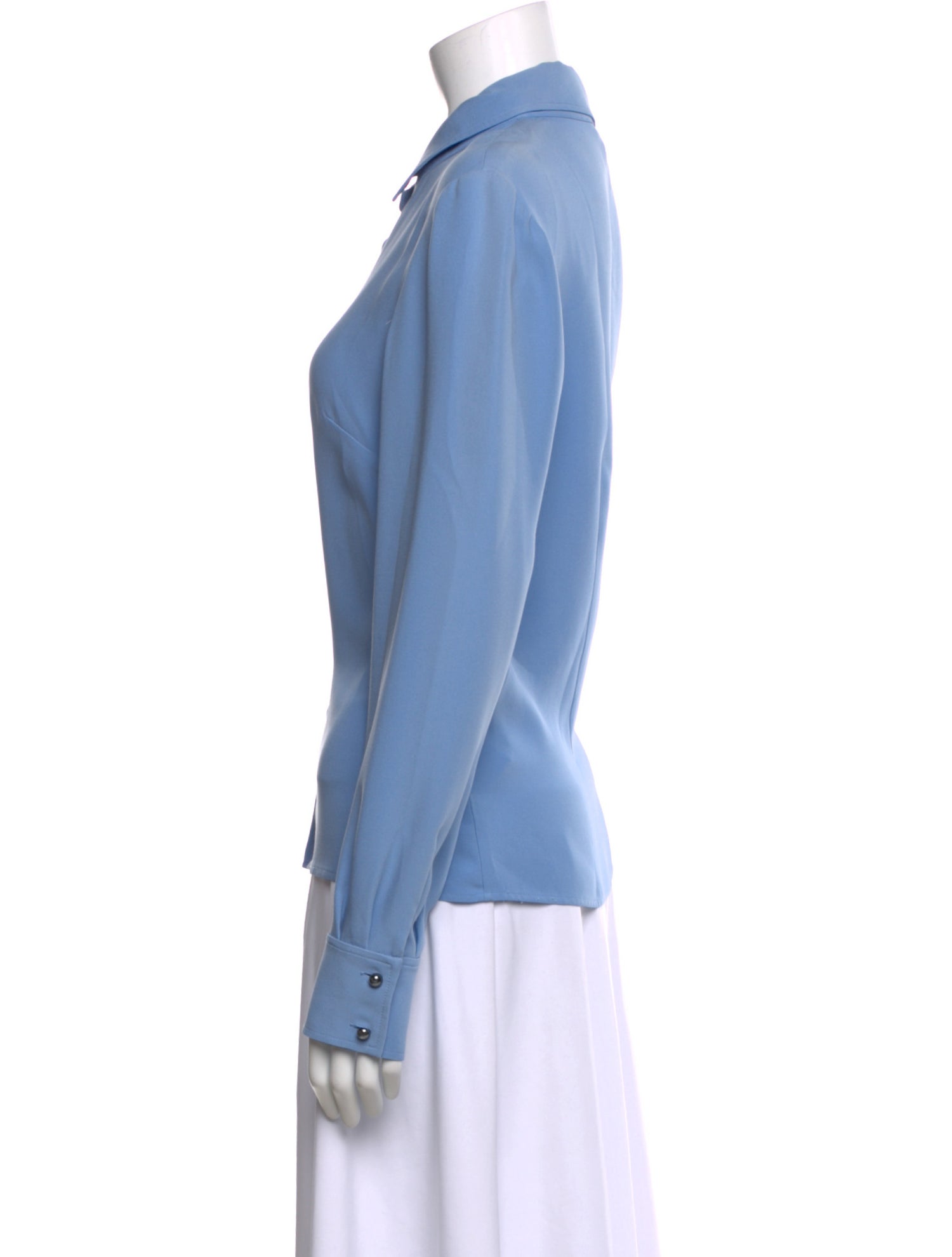 St. John Silk Long Sleeve Blouse