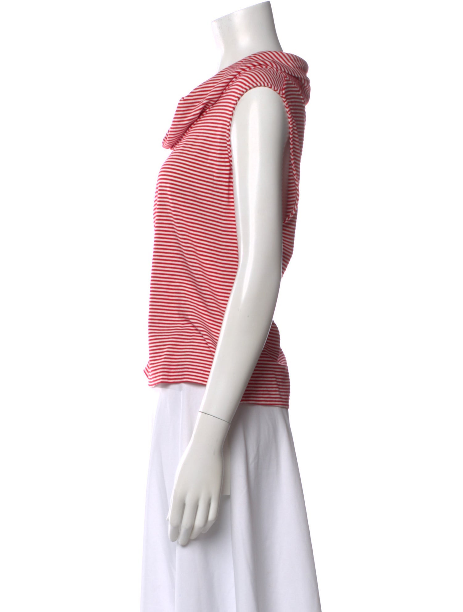 St. John Striped Cowl Neck Top