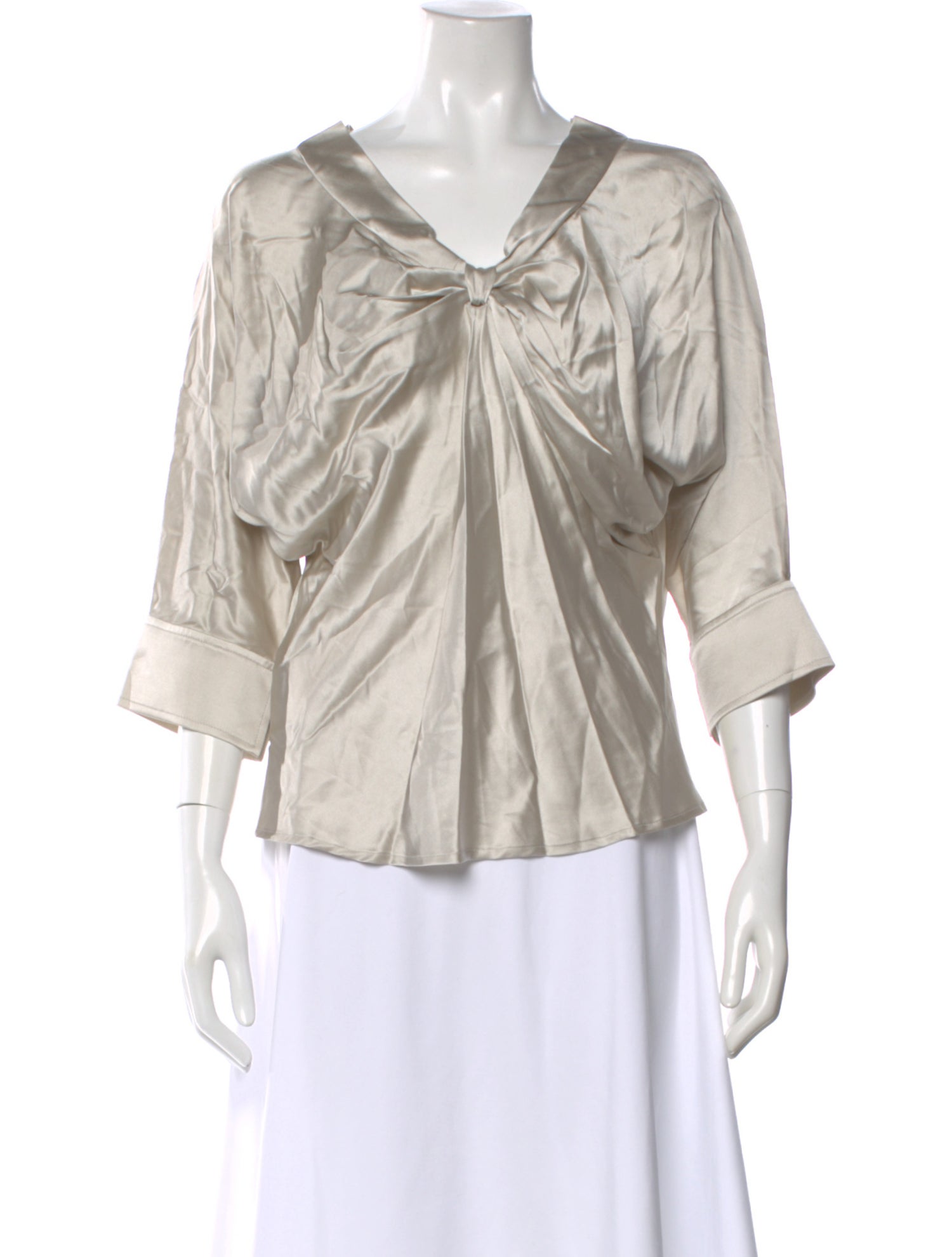 St. John Silk V-Neck Blouse