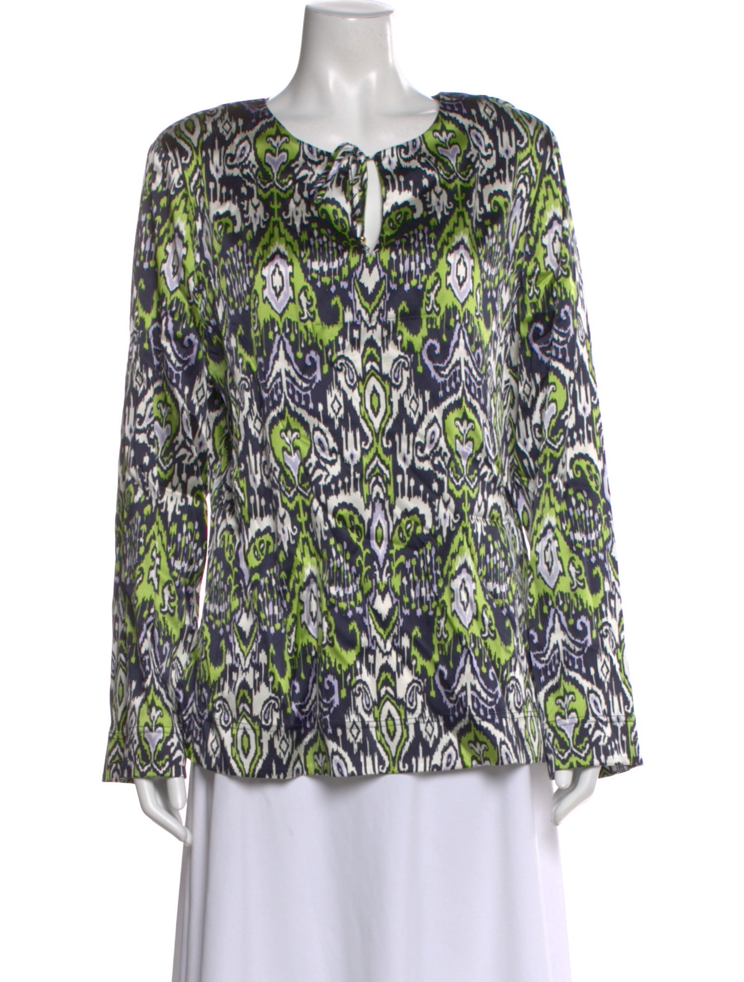 St. John Silk Paisley Print Blouse