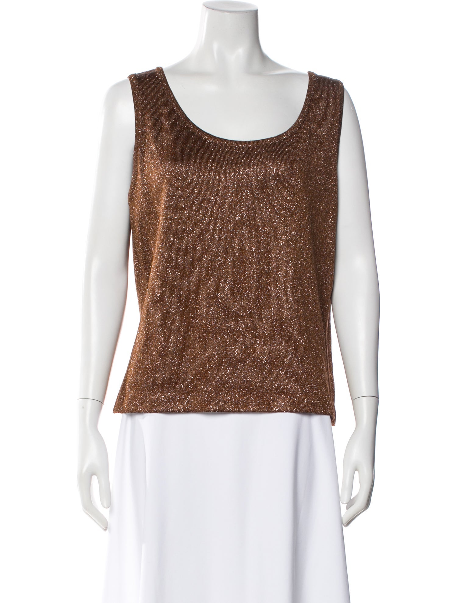 St. John Scoop Neck Sleeveless Top
