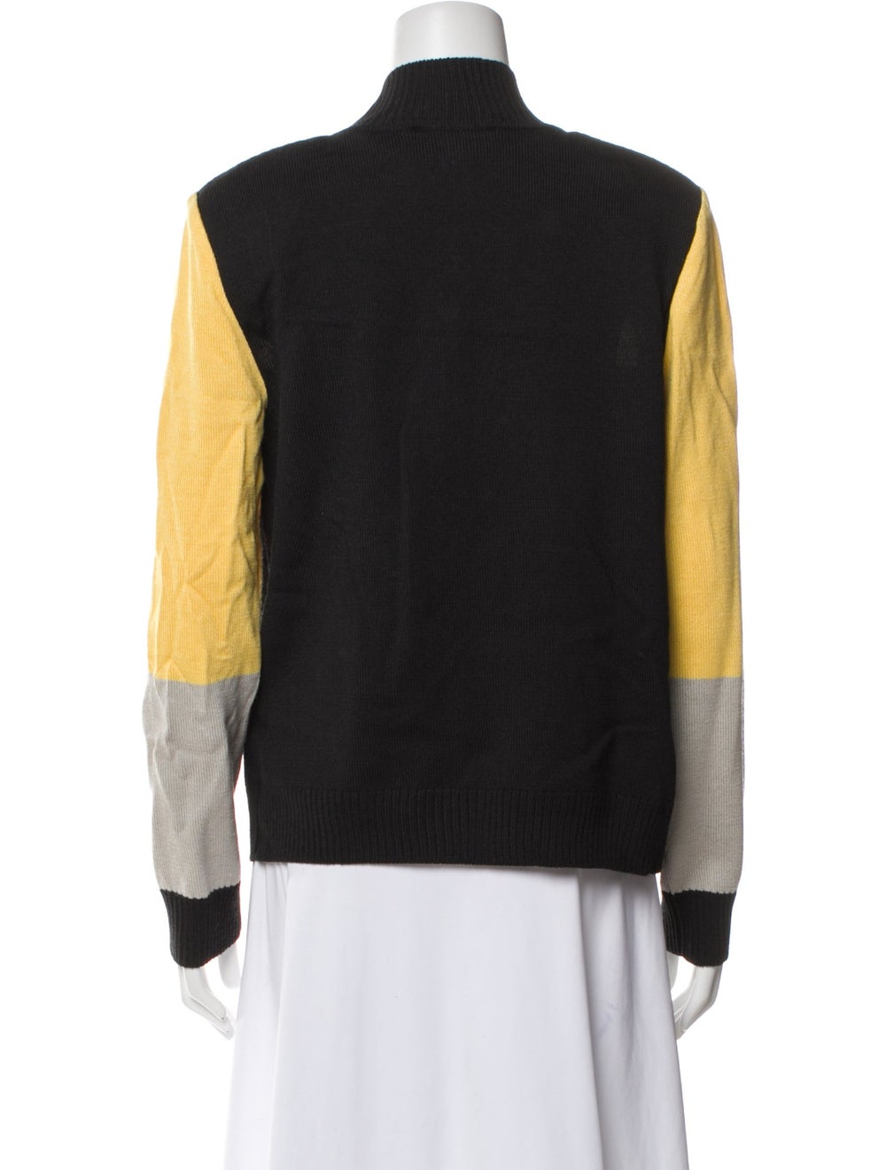 St. John Wool Colorblock Pattern Bomber Jacket - image 3