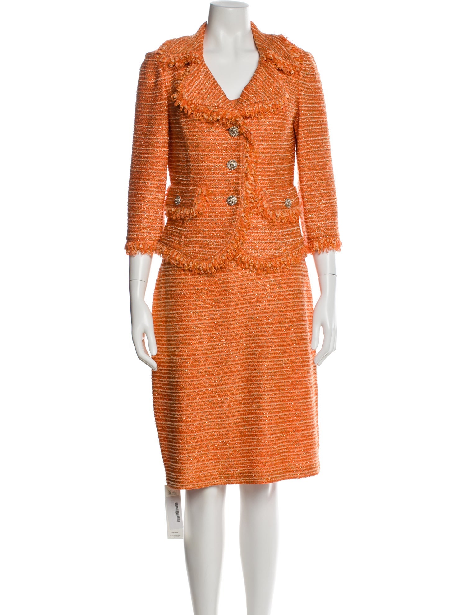 St. John Tweed Pattern Glitter Accents Dress Set