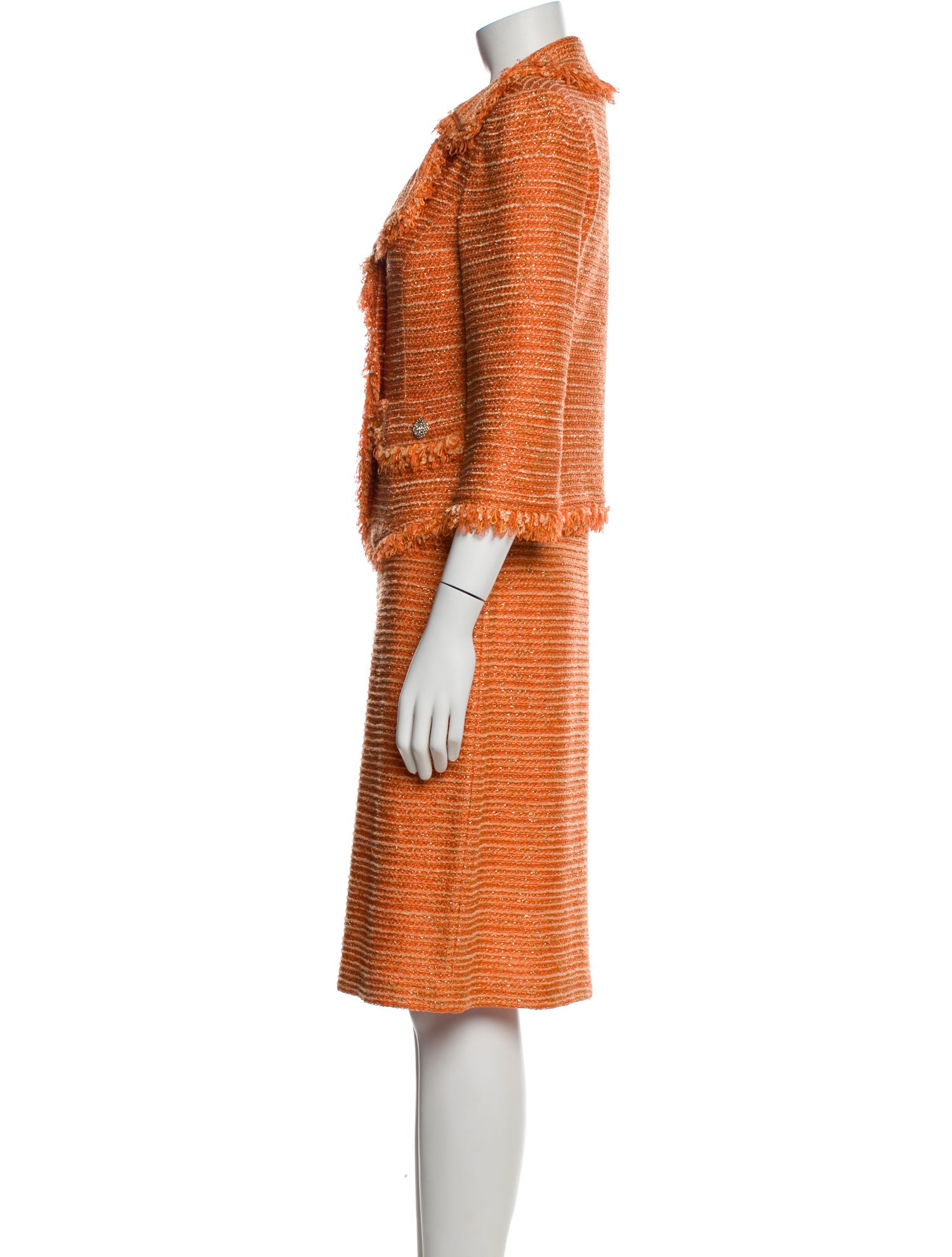 St. John Tweed Pattern Glitter Accents Dress Set