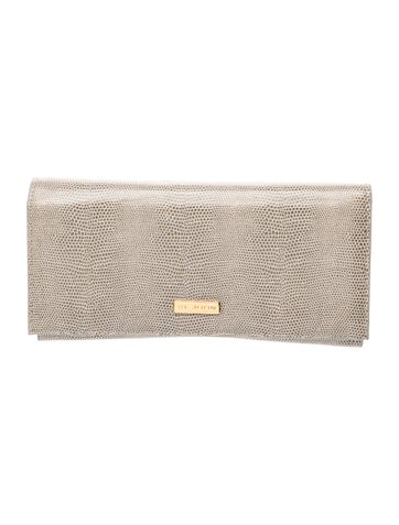 Pre-owned St John Embossed Leather Clutch In Neutral