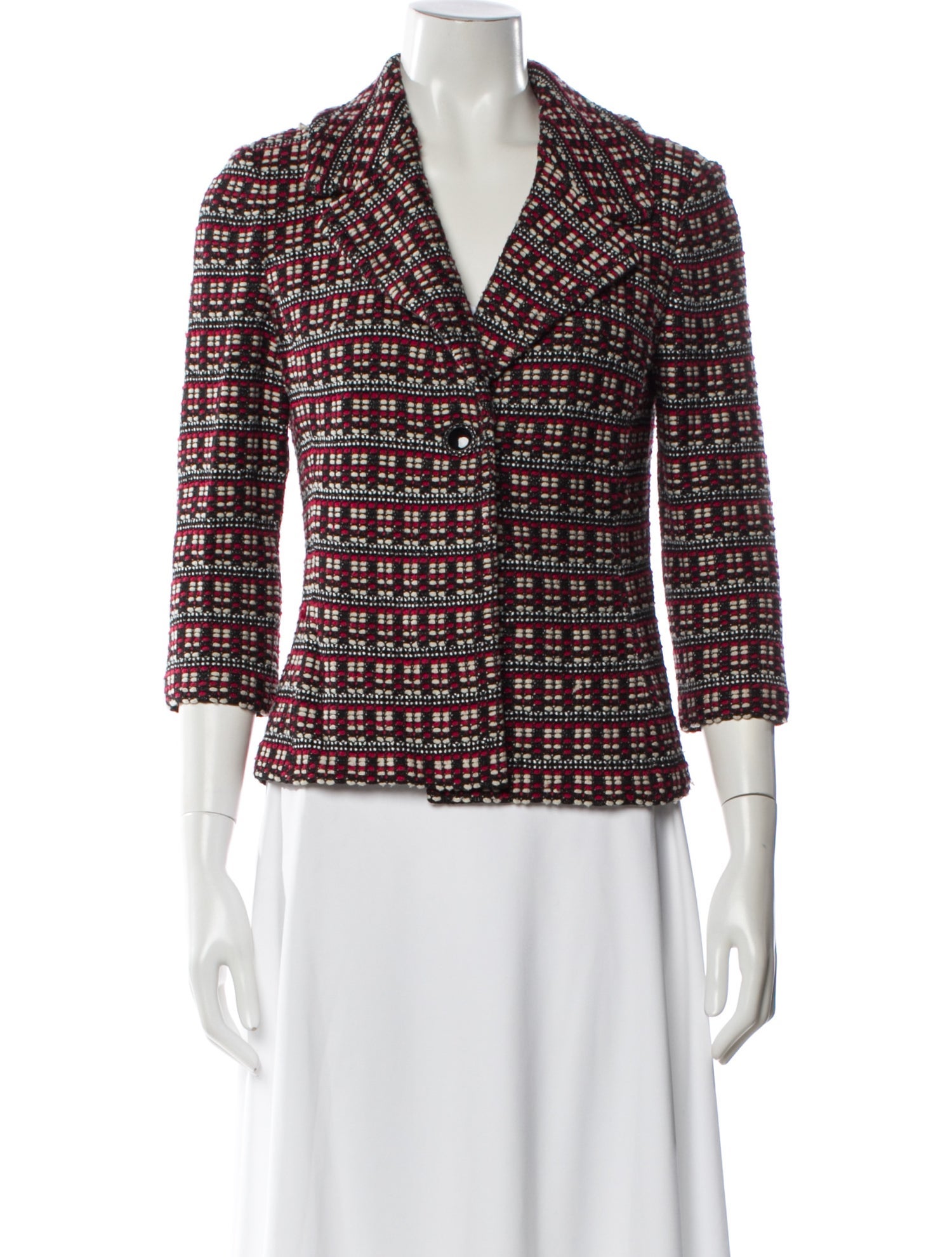 St. John Plaid Print Blazer