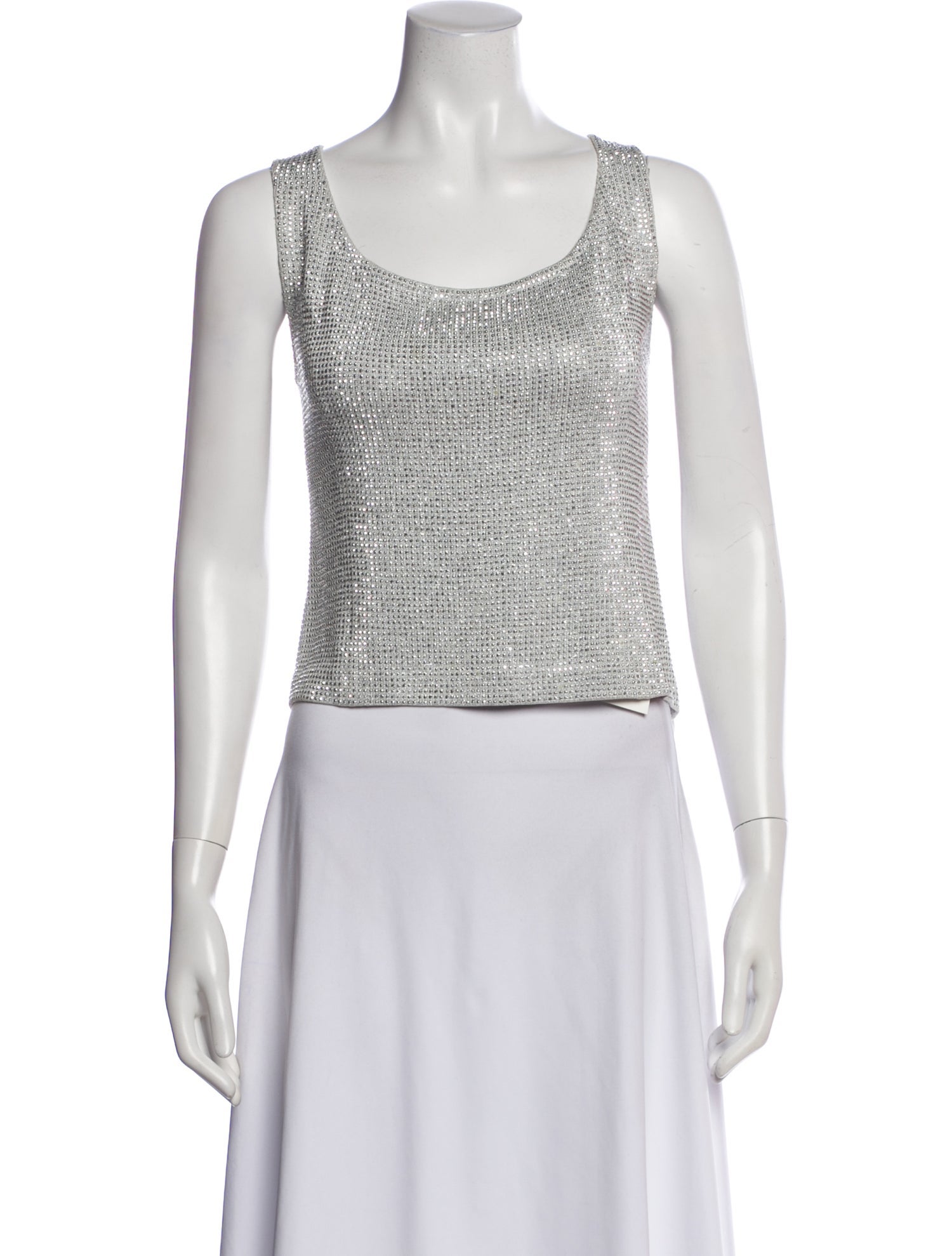 St. John Scoop Neck Sleeveless Top