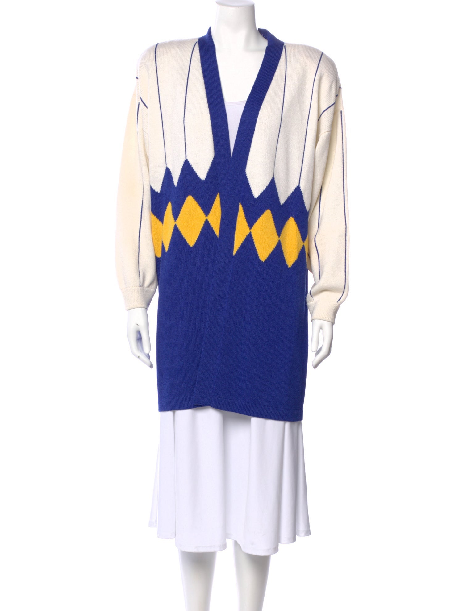 St. John Striped V-Neck Sweater