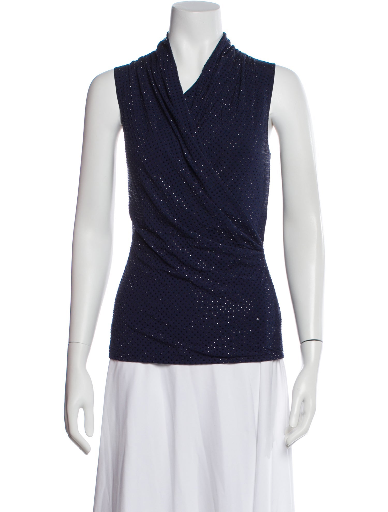 St. John Printed V-Neck Top w/ Tags