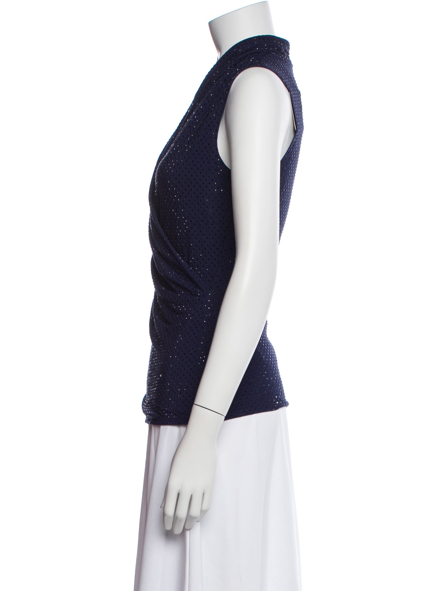 St. John Printed V-Neck Top w/ Tags