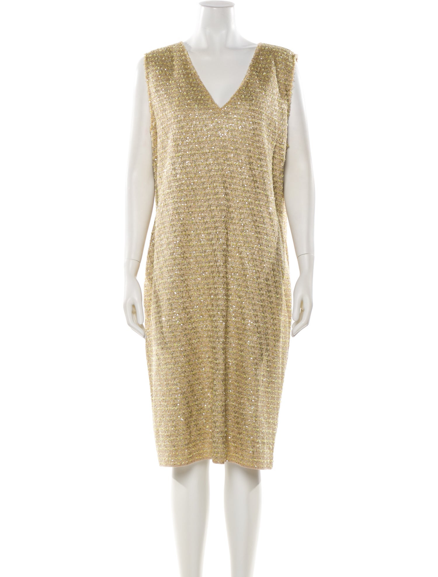 St. John V-Neck Knee-Length Dress