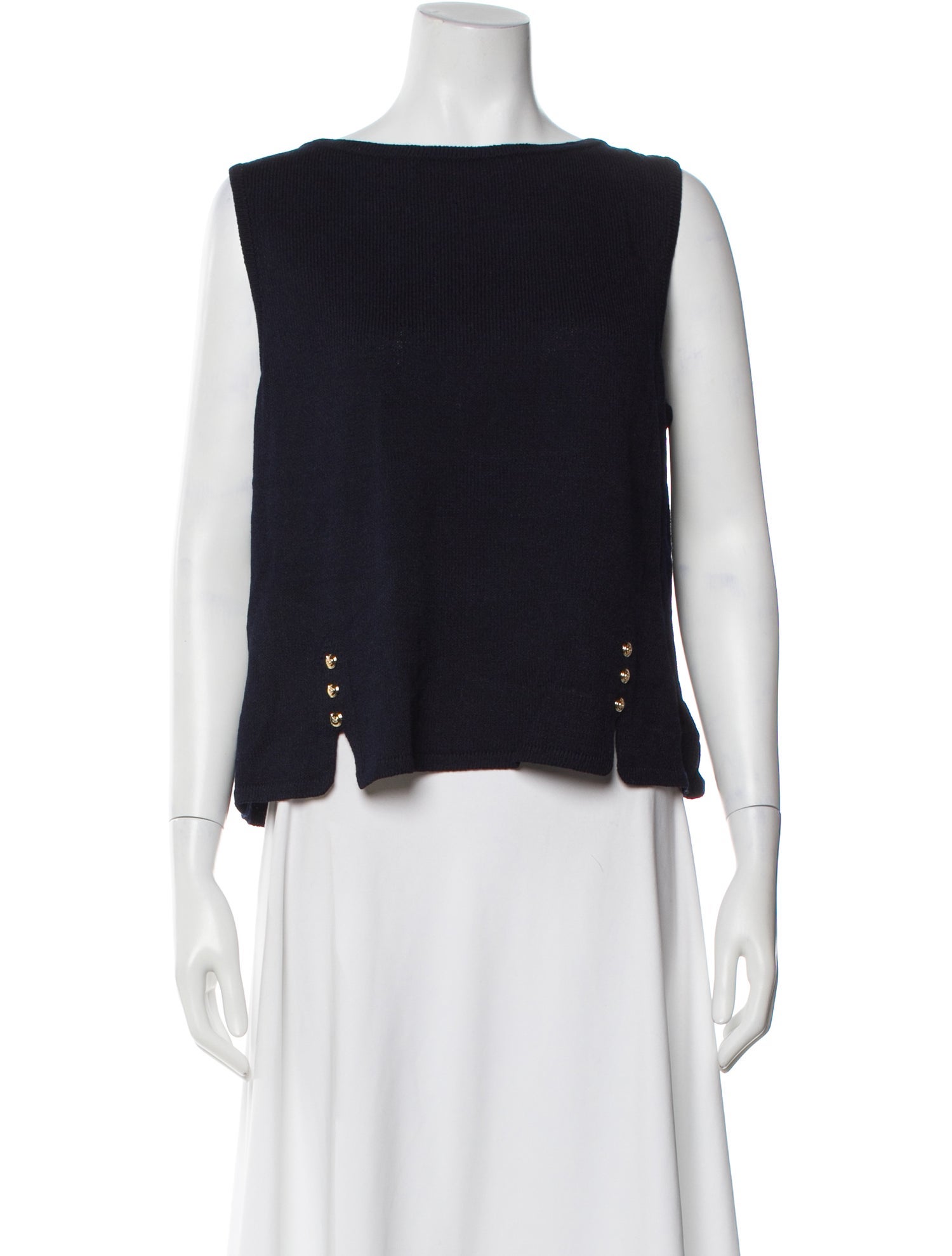 St. John Square Neckline Sleeveless Top