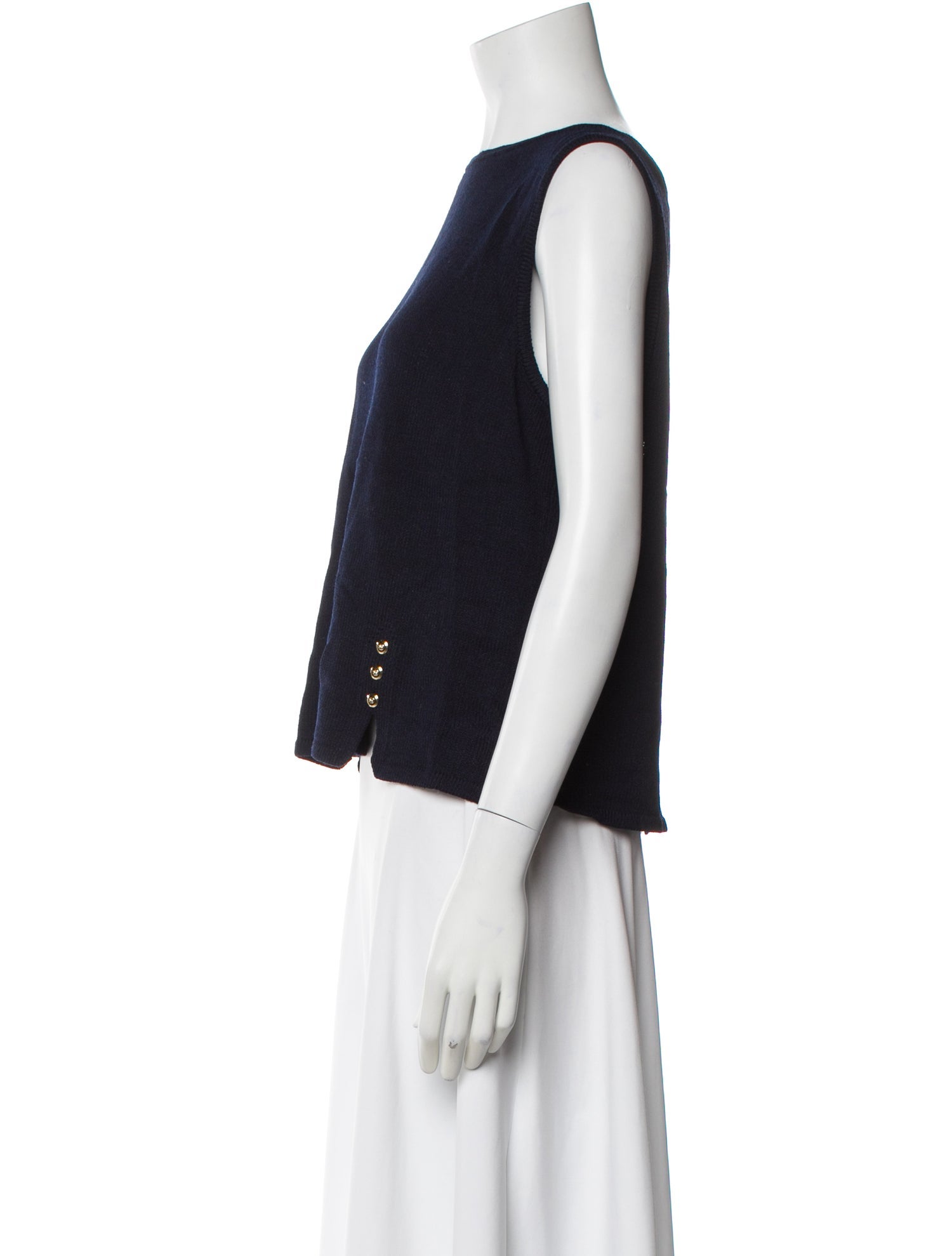 St. John Square Neckline Sleeveless Top