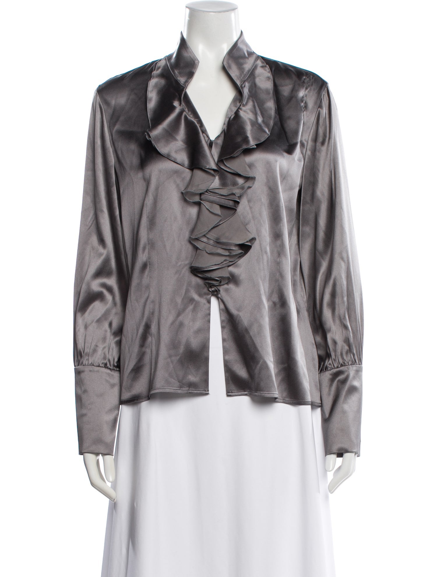 St. John Silk V-Neck Blouse