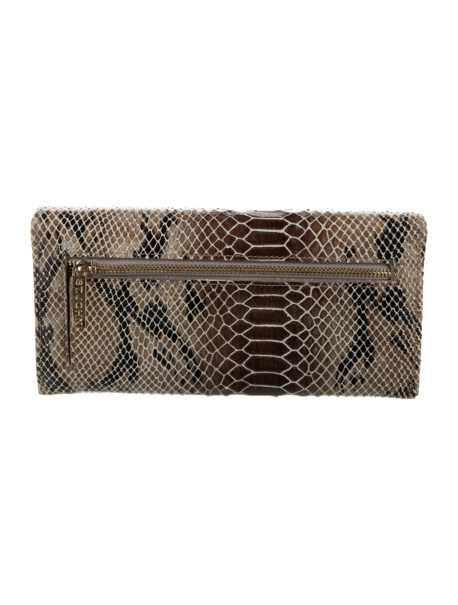 St. John Leather Animal Print Wallet