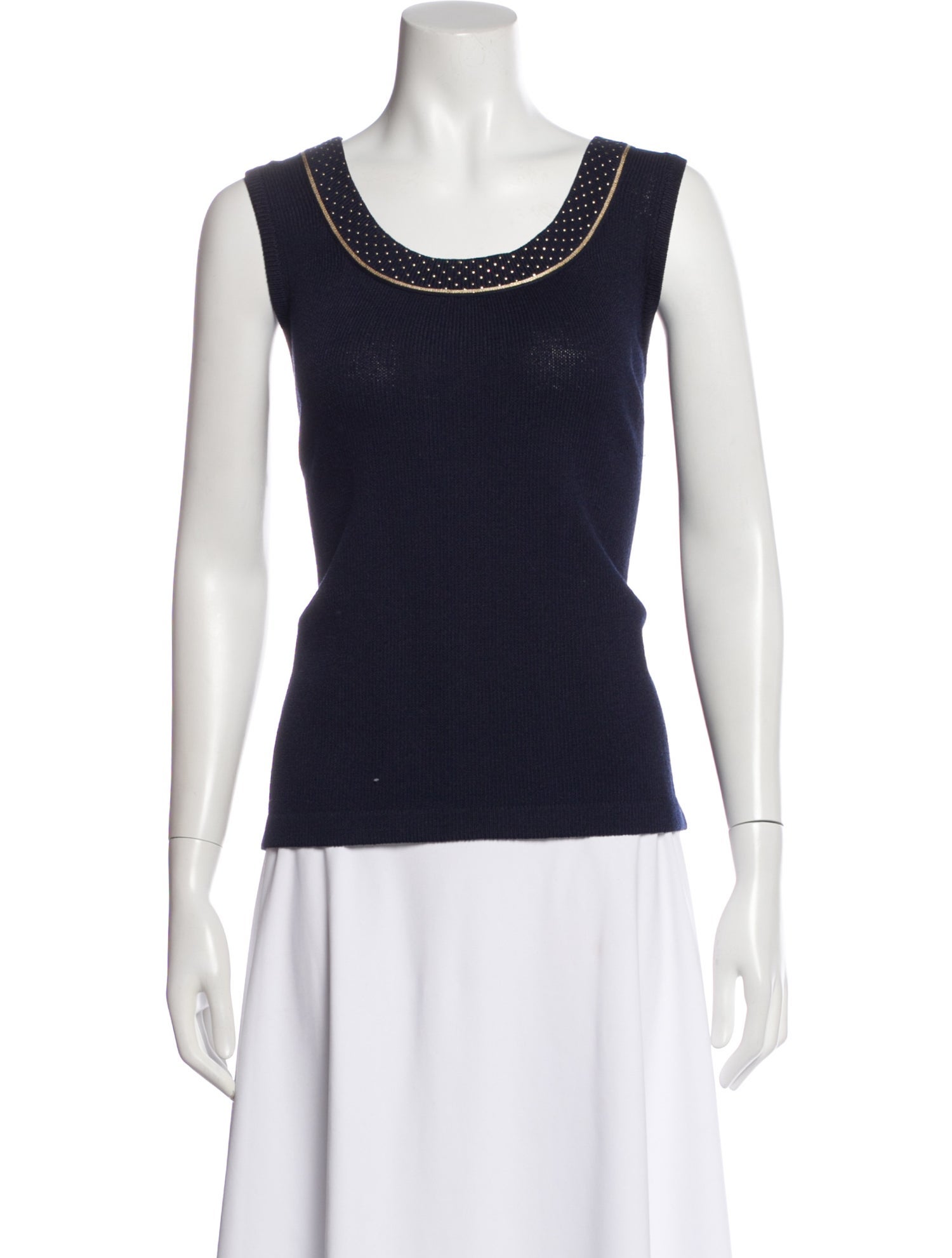 St. John Scoop Neck Sleeveless Top