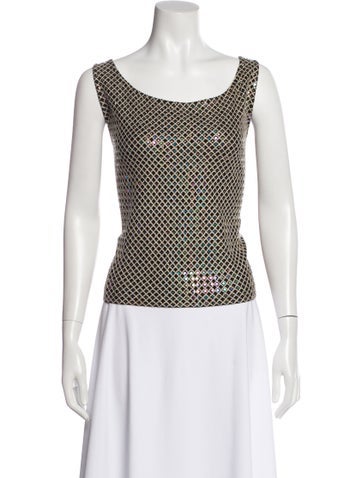 Pre-owned St John Wool Patterned Top In Multi