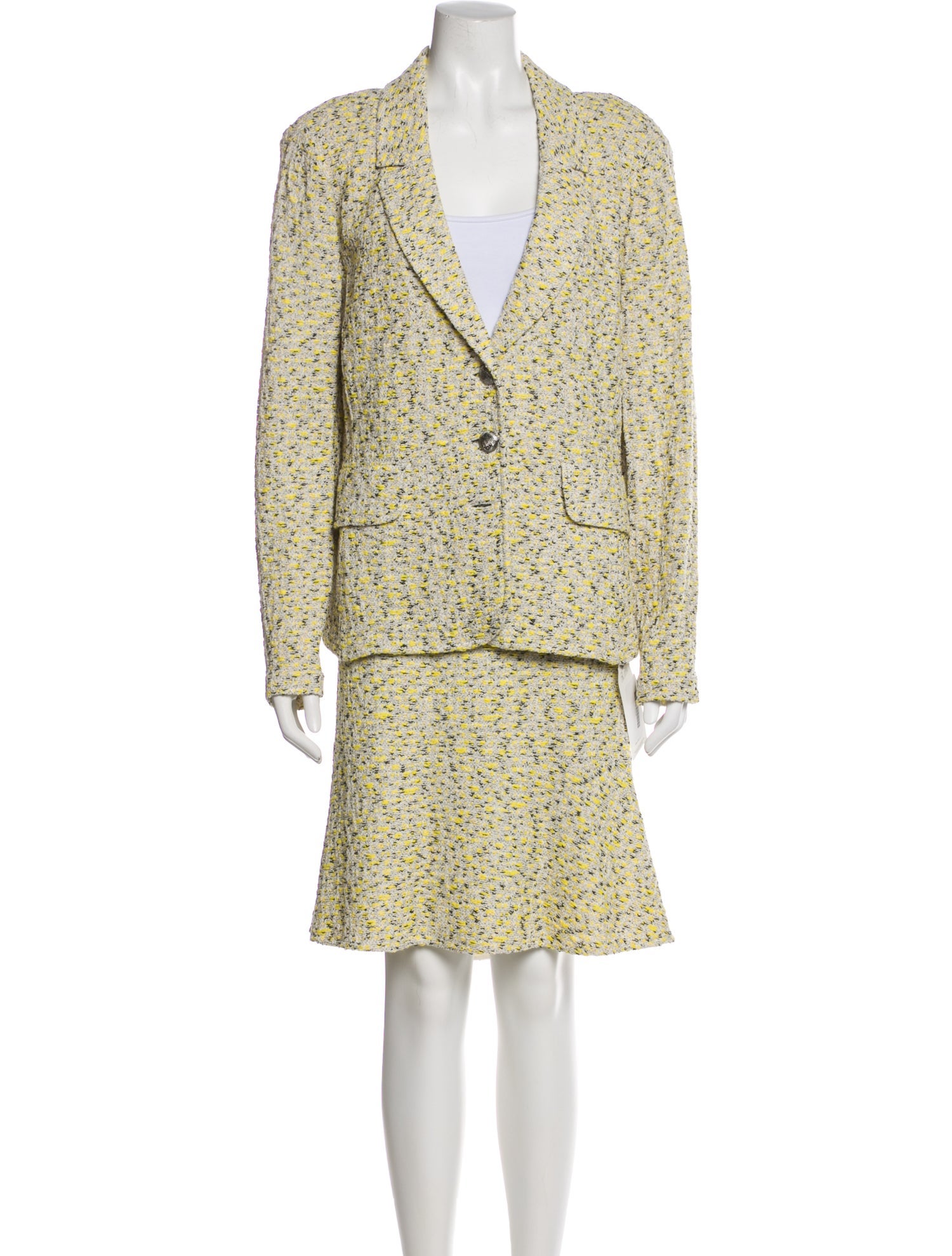 St. John Tweed Pattern Skirt Suit w/ Tags