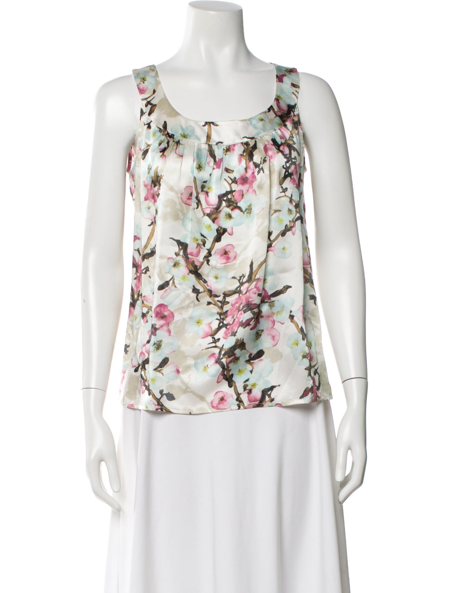 St. John Silk Floral Print Blouse