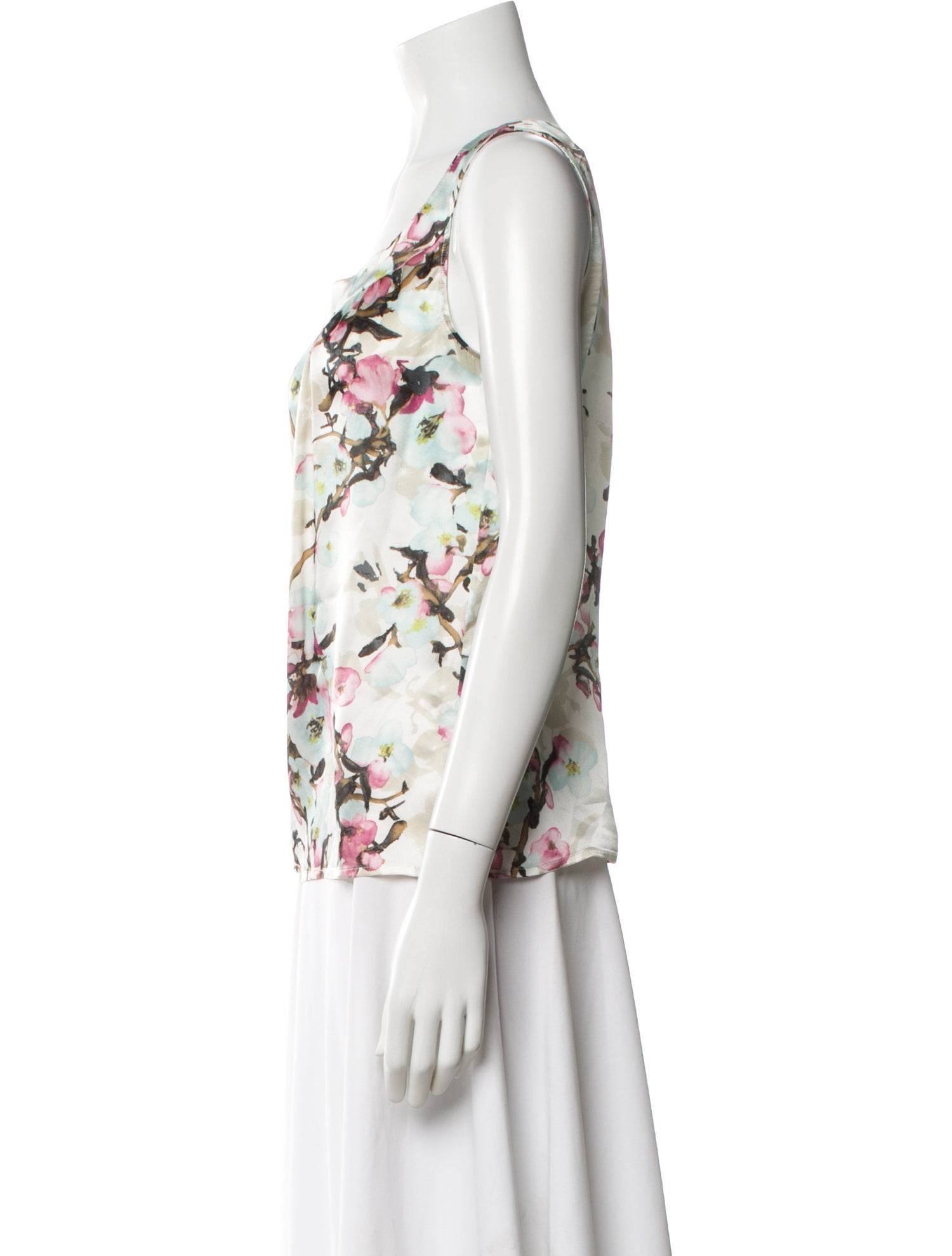 St. John Silk Floral Print Blouse