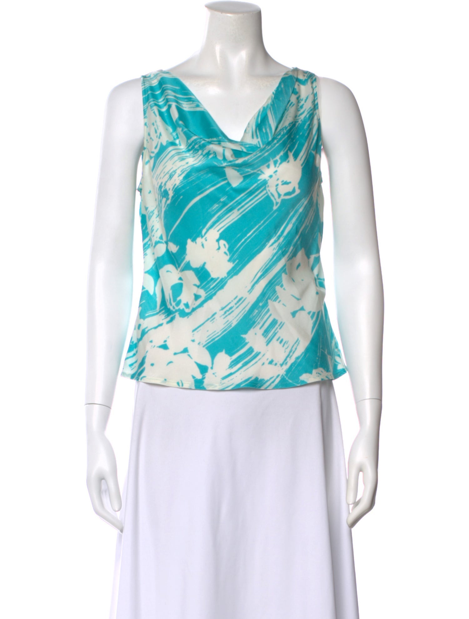 St. John Silk Floral Print Top