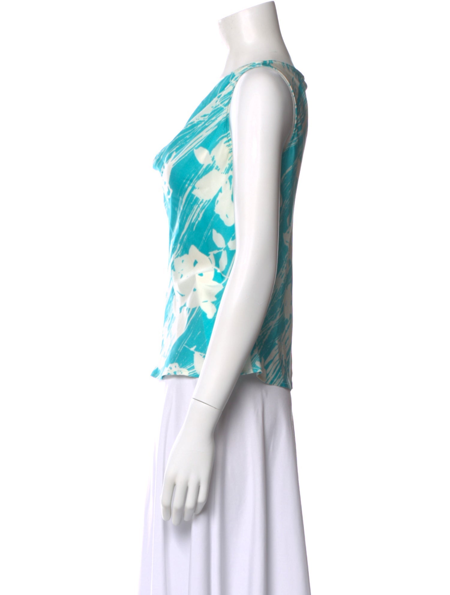 St. John Silk Floral Print Top