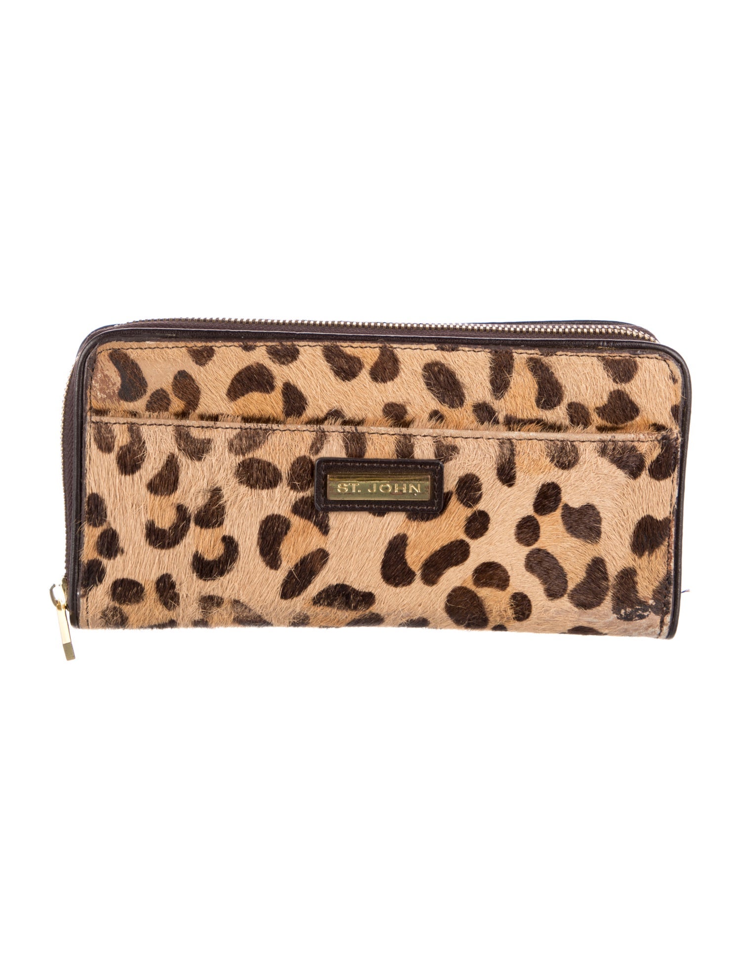 St. John Ponyhair Animal Print Continental Wallet