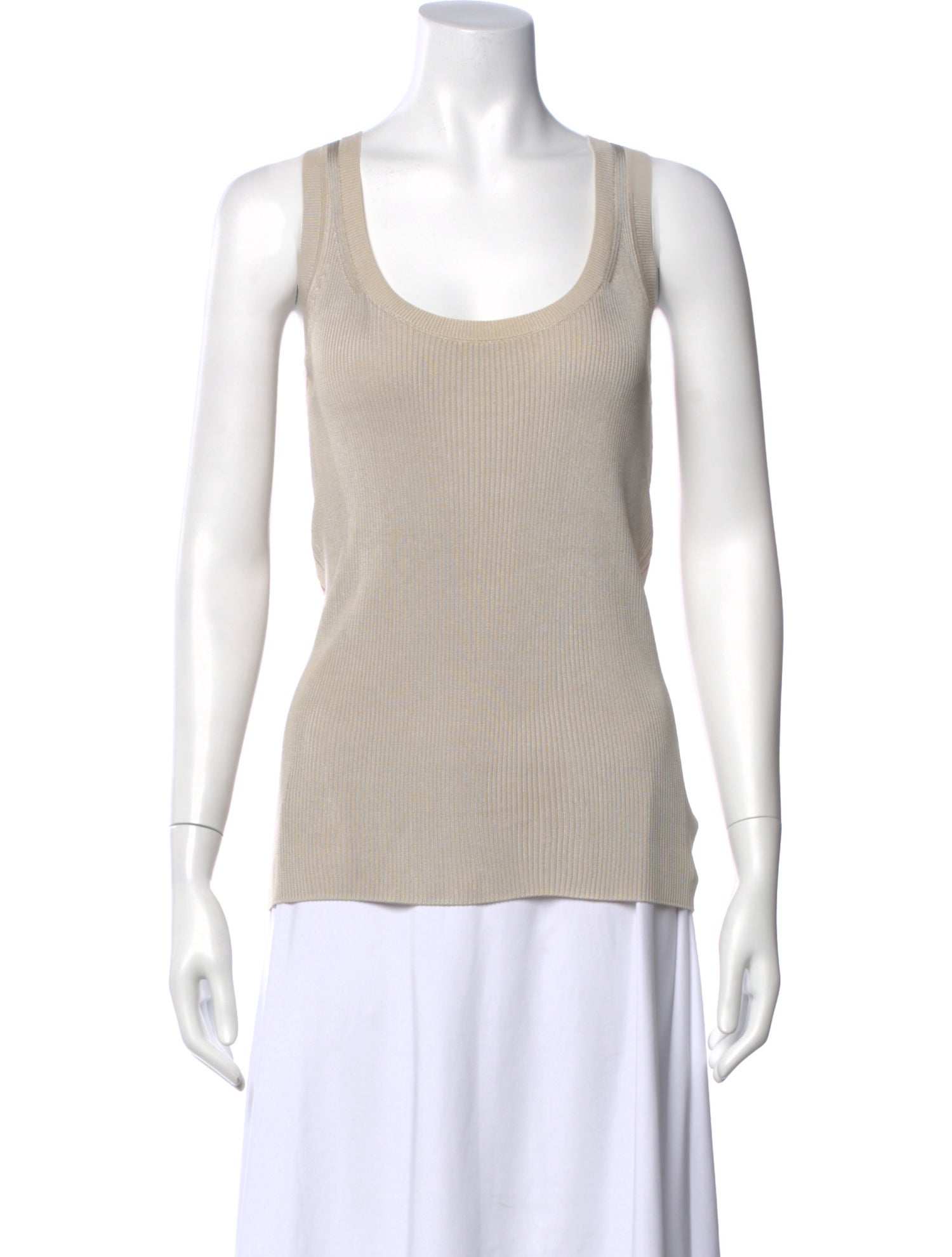 St. John Scoop Neck Sleeveless Top
