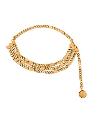 Pre-owned St John Skinny Metal Waist Belt In Gold