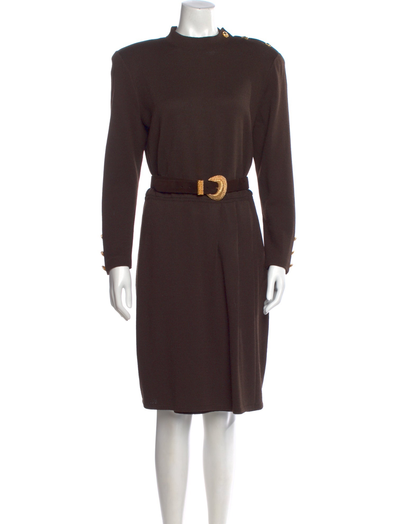St. John Mock Neck Knee-Length Dress