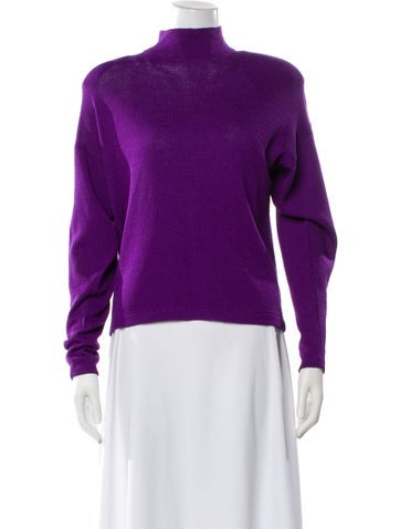 Pre-owned St John Vintage Wool Sweater In Purple