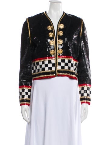 Pre-owned St John Printed Evening Jacket In Black