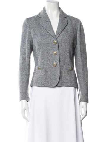 Pre-owned St John Printed Blazer In Blue