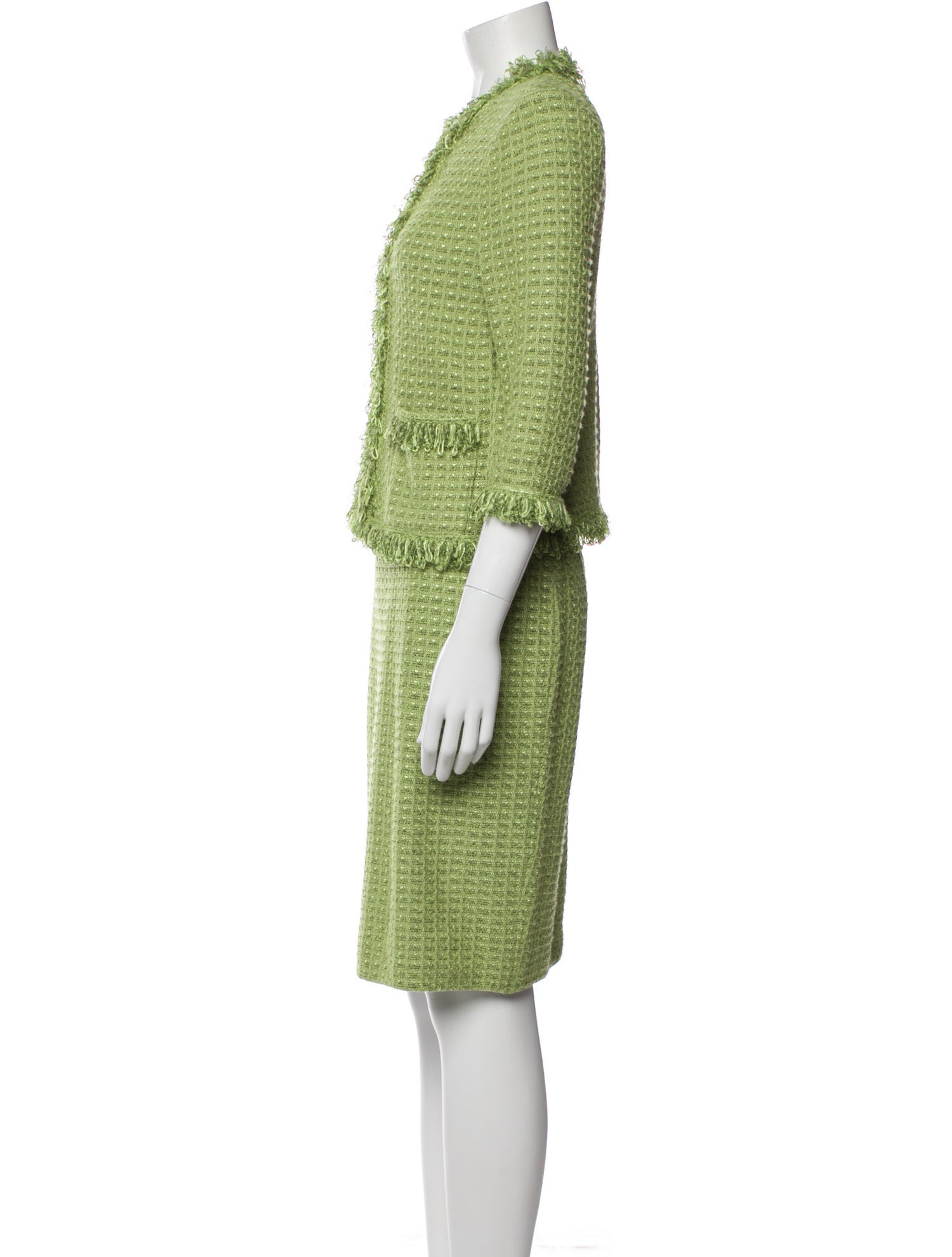 St. John Collection Tweed Pattern Skirt Suit