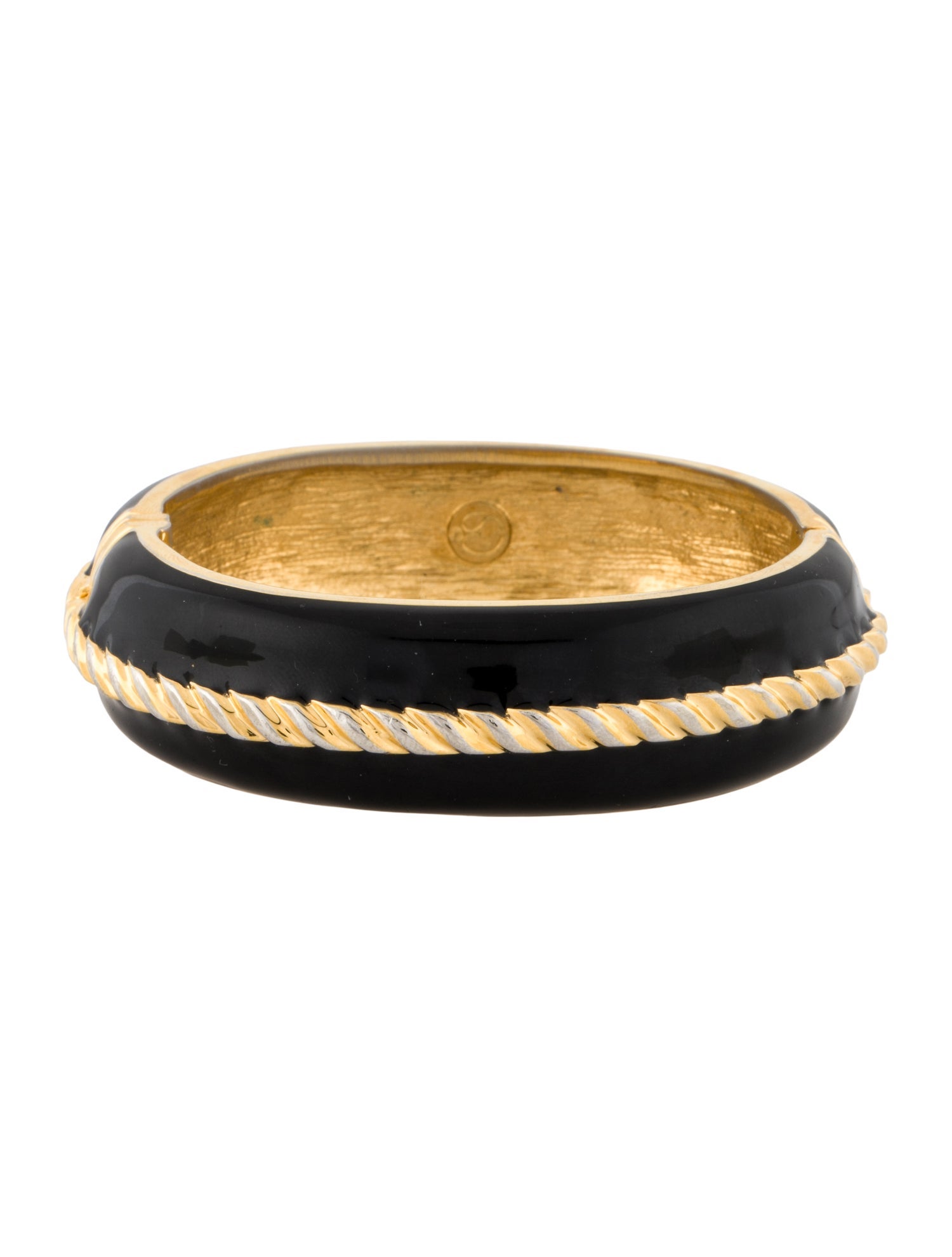 St. John Two-Tone Enamel Rope Bangle Bracelet