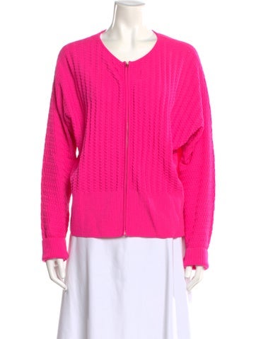 Pre-owned St John Wool Crew Neck Sweater In Pink