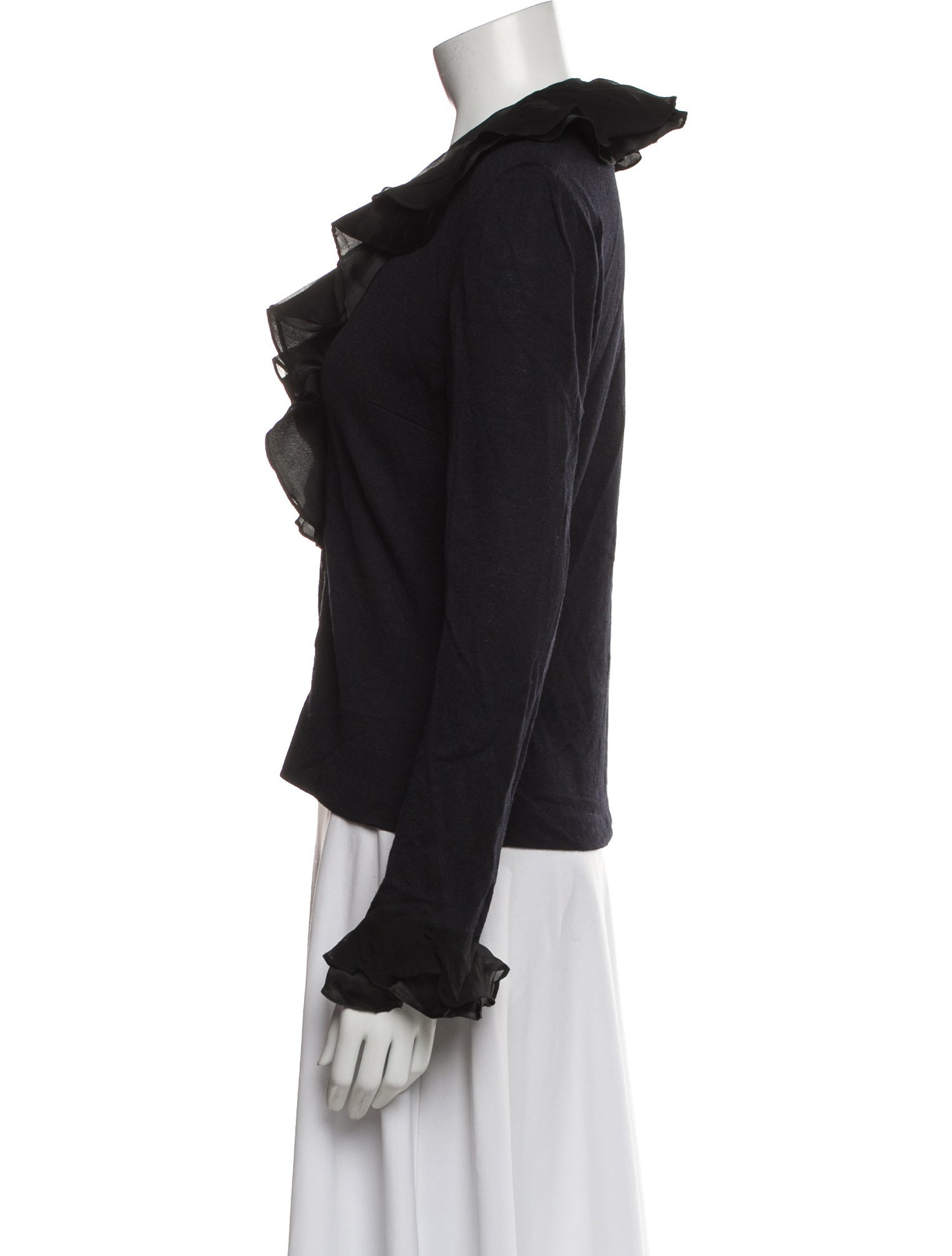 St. John Evening Wool V-Neck Top