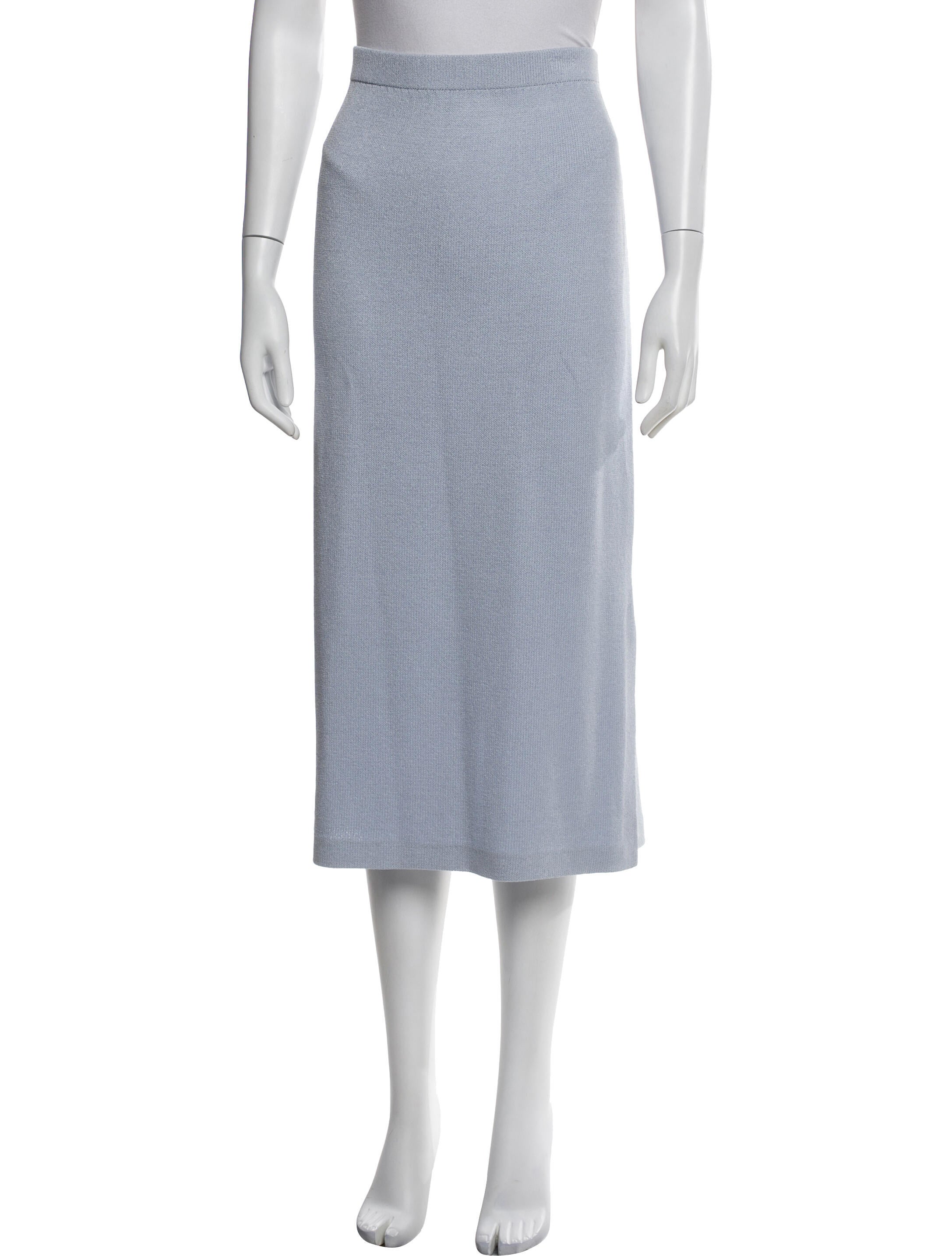 St. John Evening Wool Midi Length Skirt