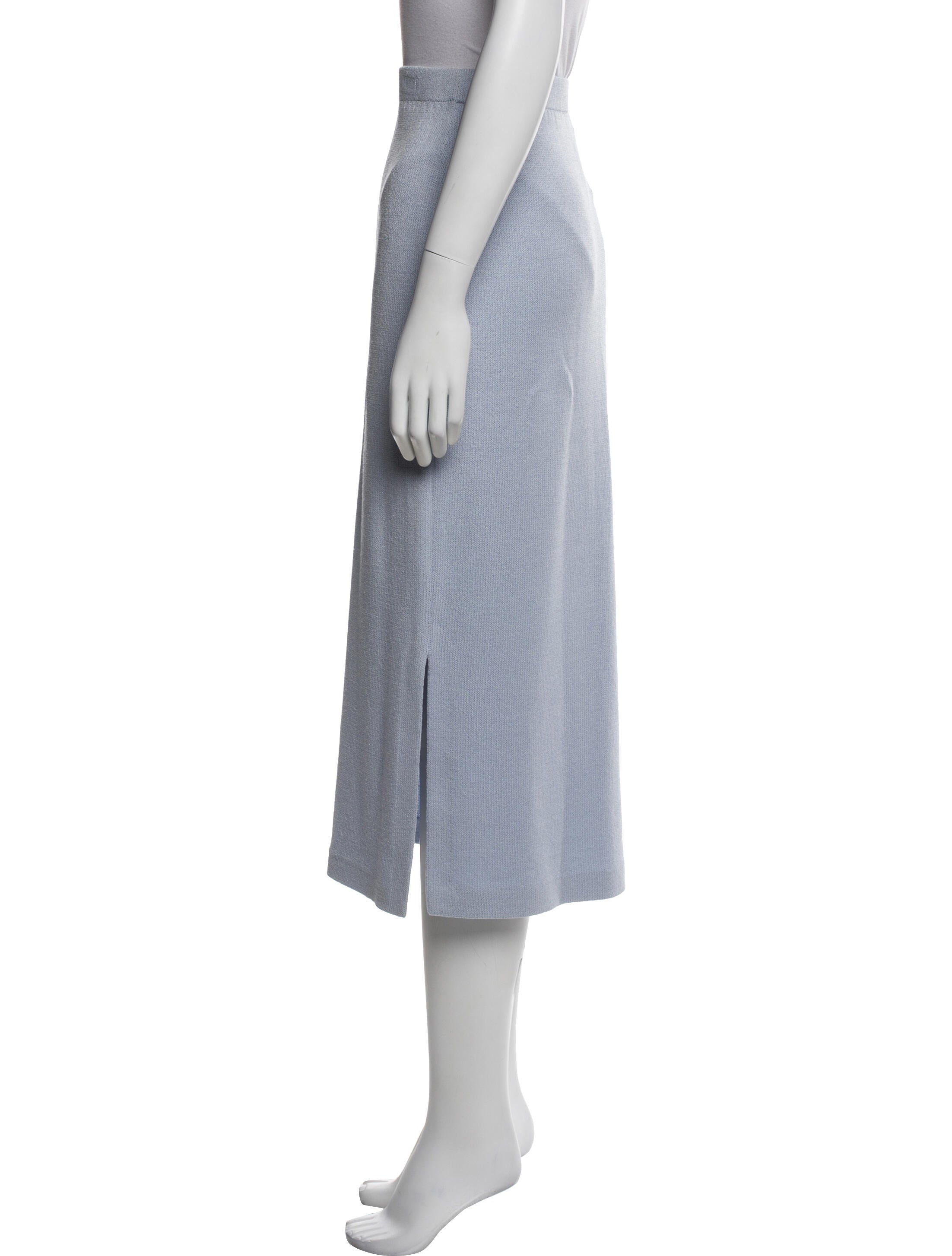 St. John Evening Wool Midi Length Skirt