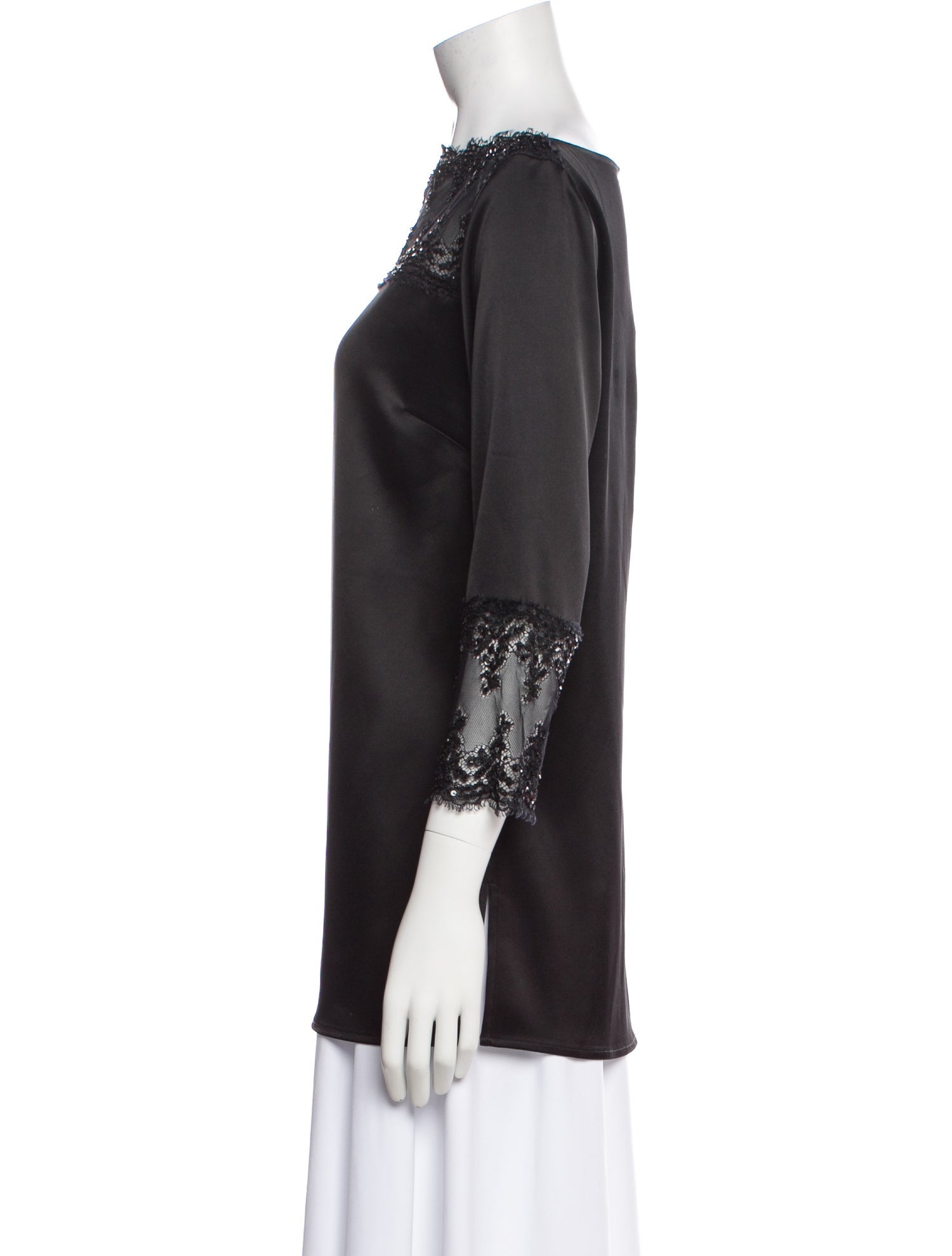 Jean Paul Gaultier Vintage Lace Pattern Top - Black Tops, Clothing