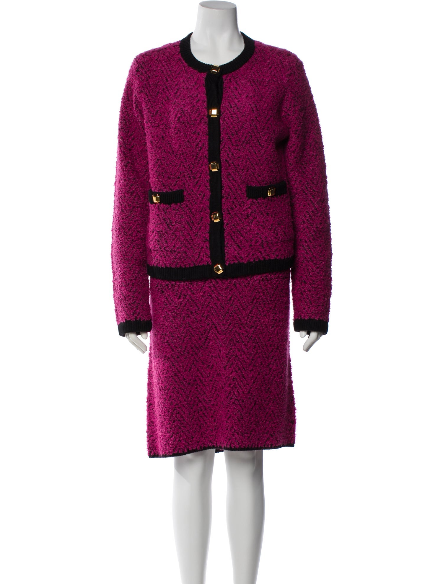 St. John Tweed Pattern Skirt Suit