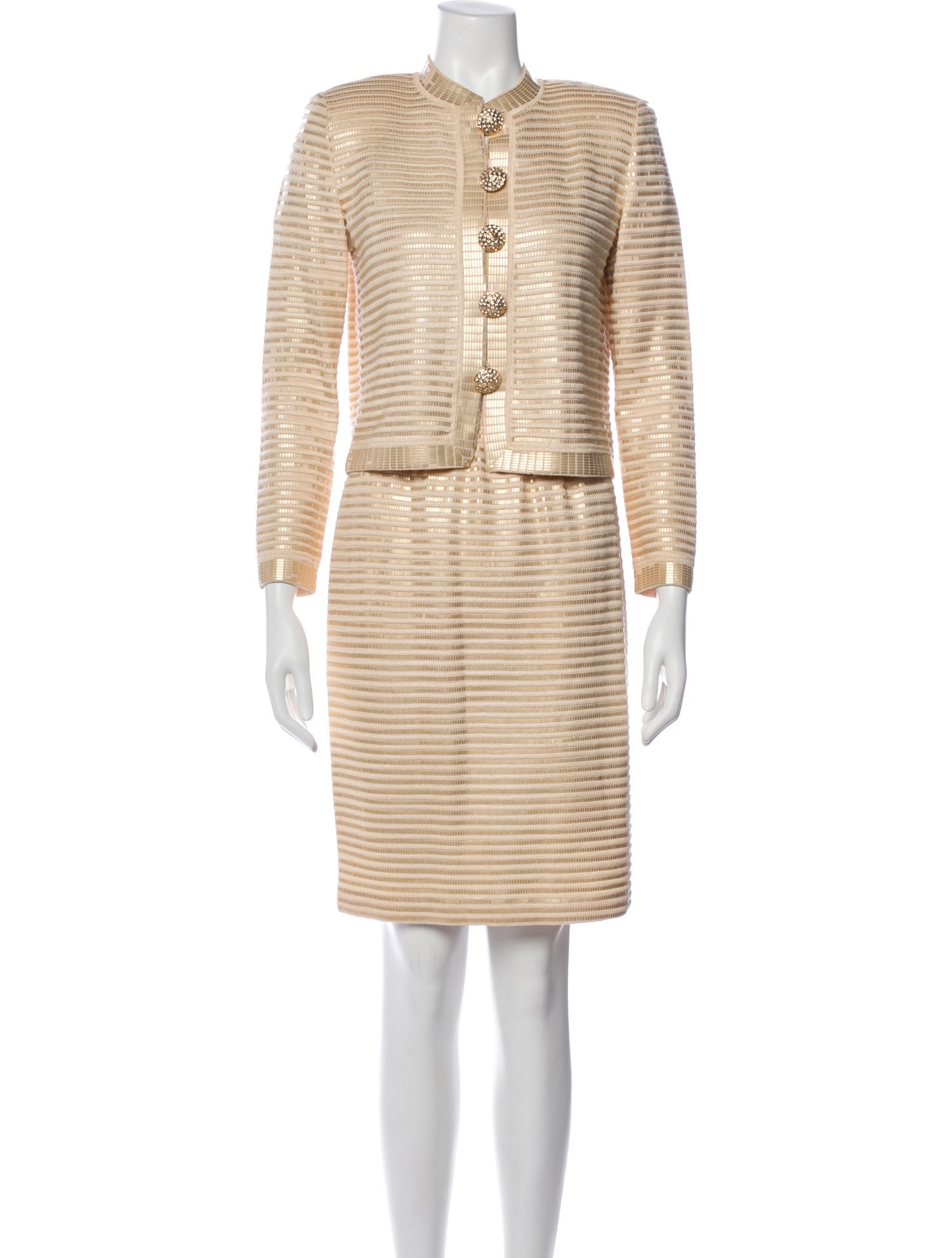 St. John Sequin Embellishments Skirt Suit